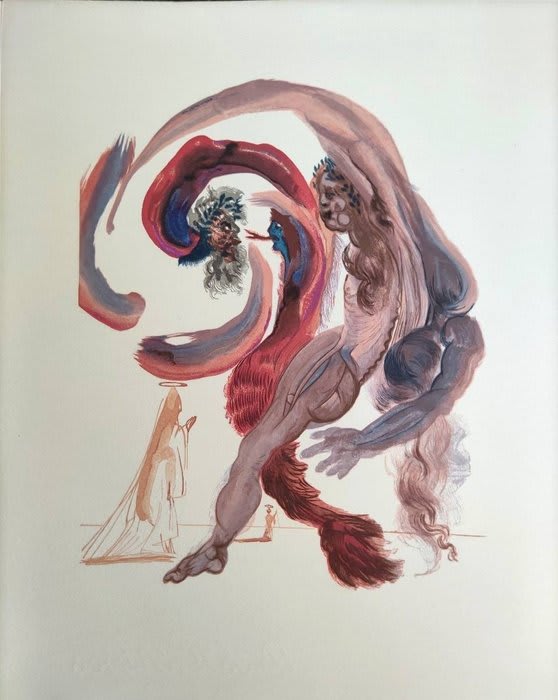 Salvador Dali - The Purgatory, Canto 18 - The Fourth Terrace; Accidia, 1960