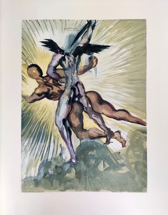 Salvador Dali - The Purgatory, Canto 8 - The Guardian Angels of the Valley, 1960