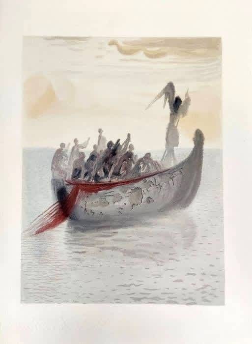 Salvador Dali - The Purgatory, Canto 2 - La Barque du Nocher, 1960