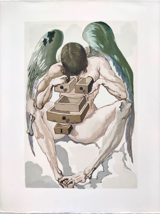 Salvador Dali - The Purgatory, Canto 1 - The Fallen Angel, 1960