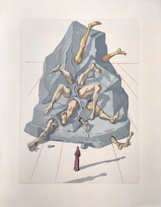 Salvador Dali - The Inferno, Canto 19 - The Simonists, 1960