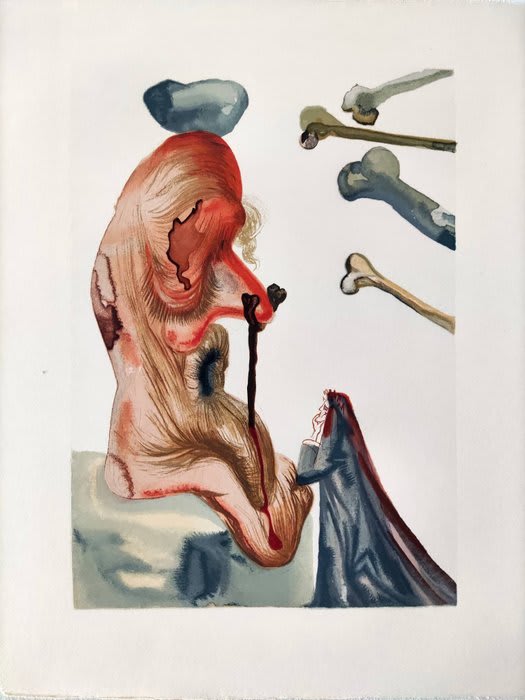 Salvador Dali - The Inferno, Canto 18 - Les Trompeurs, 1960