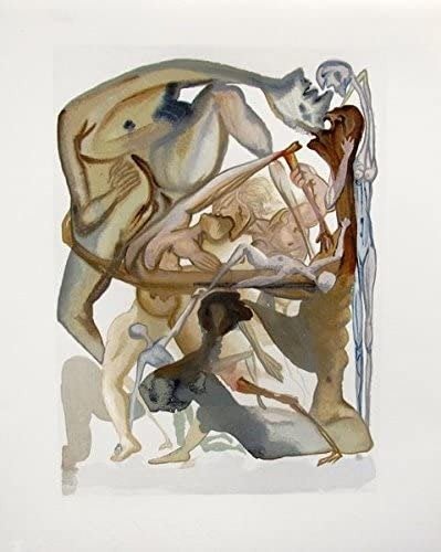 Salvador Dali - The Inferno, Canto 11 - On the Edge of the Seventh Circle, 1960