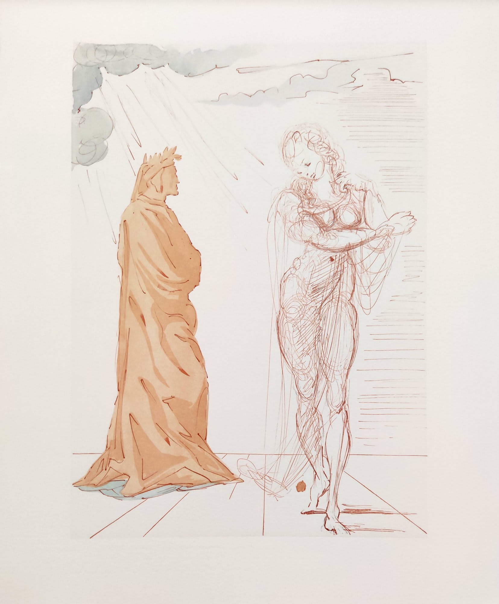 Salvador Dali - The Inferno, Canto 2 - Virigil comforts Dante, 1960