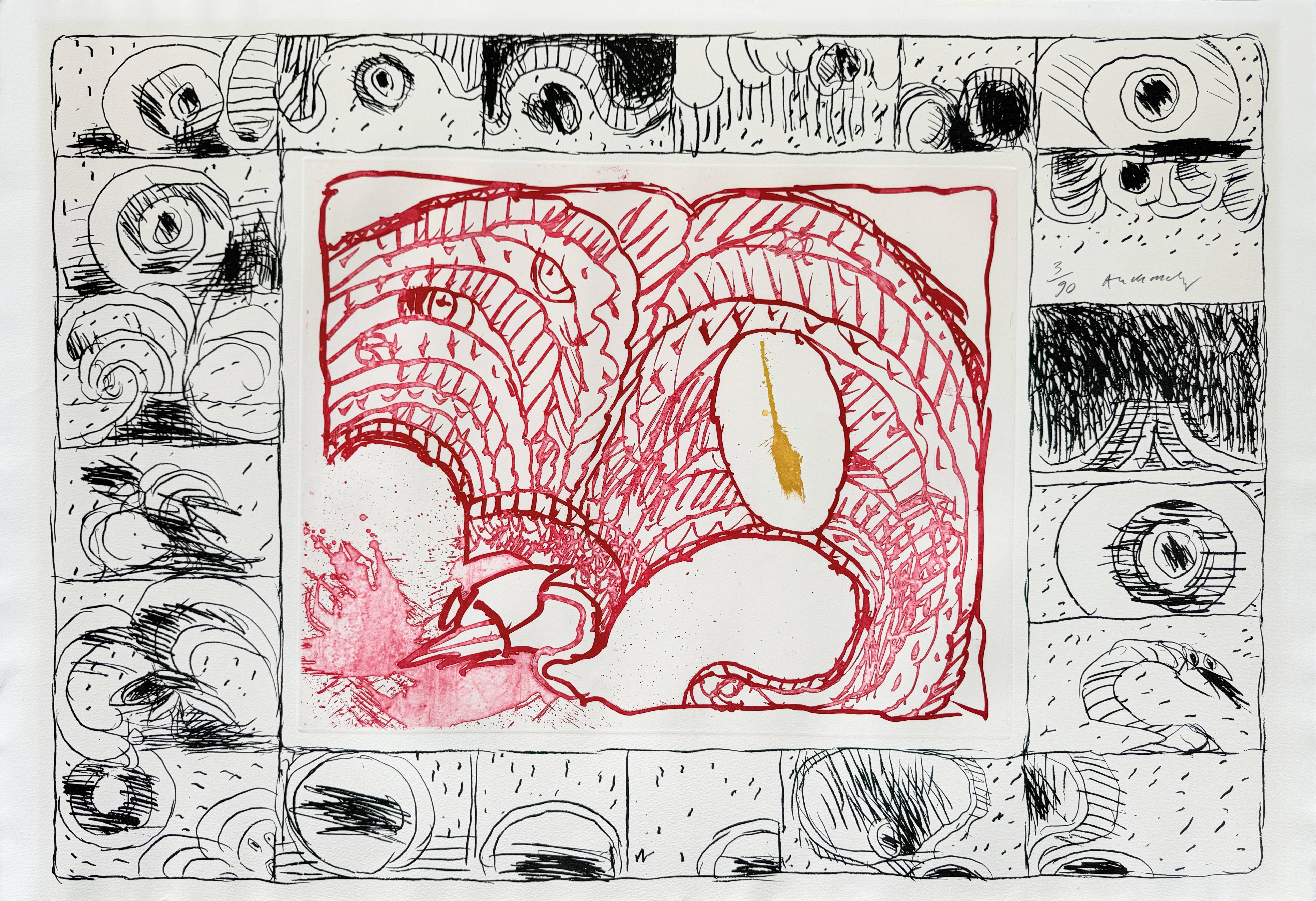 Pierre Alechinsky - Chapeau fort, 1976