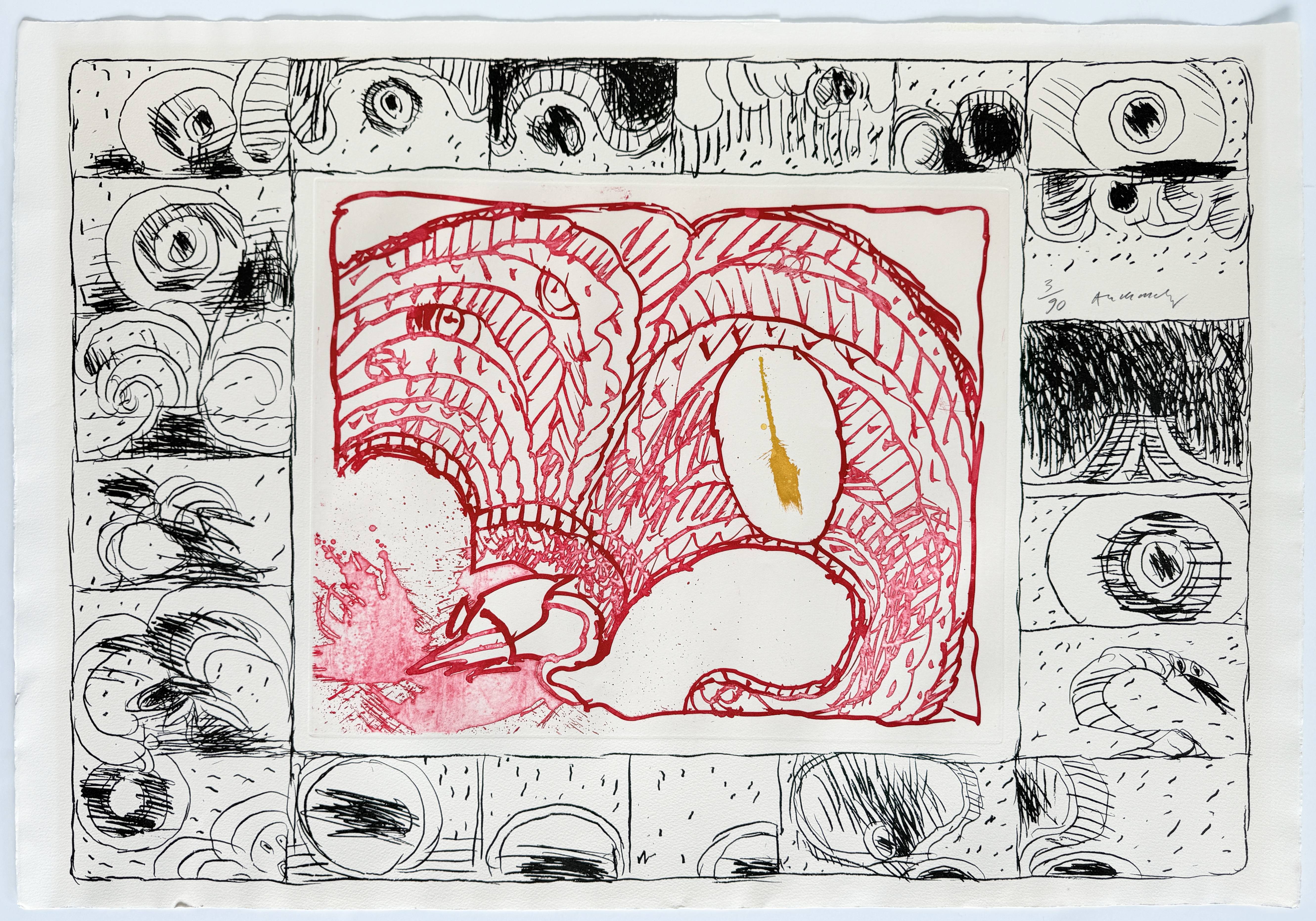 Pierre Alechinsky - Chapeau fort, 1976 - Image 2