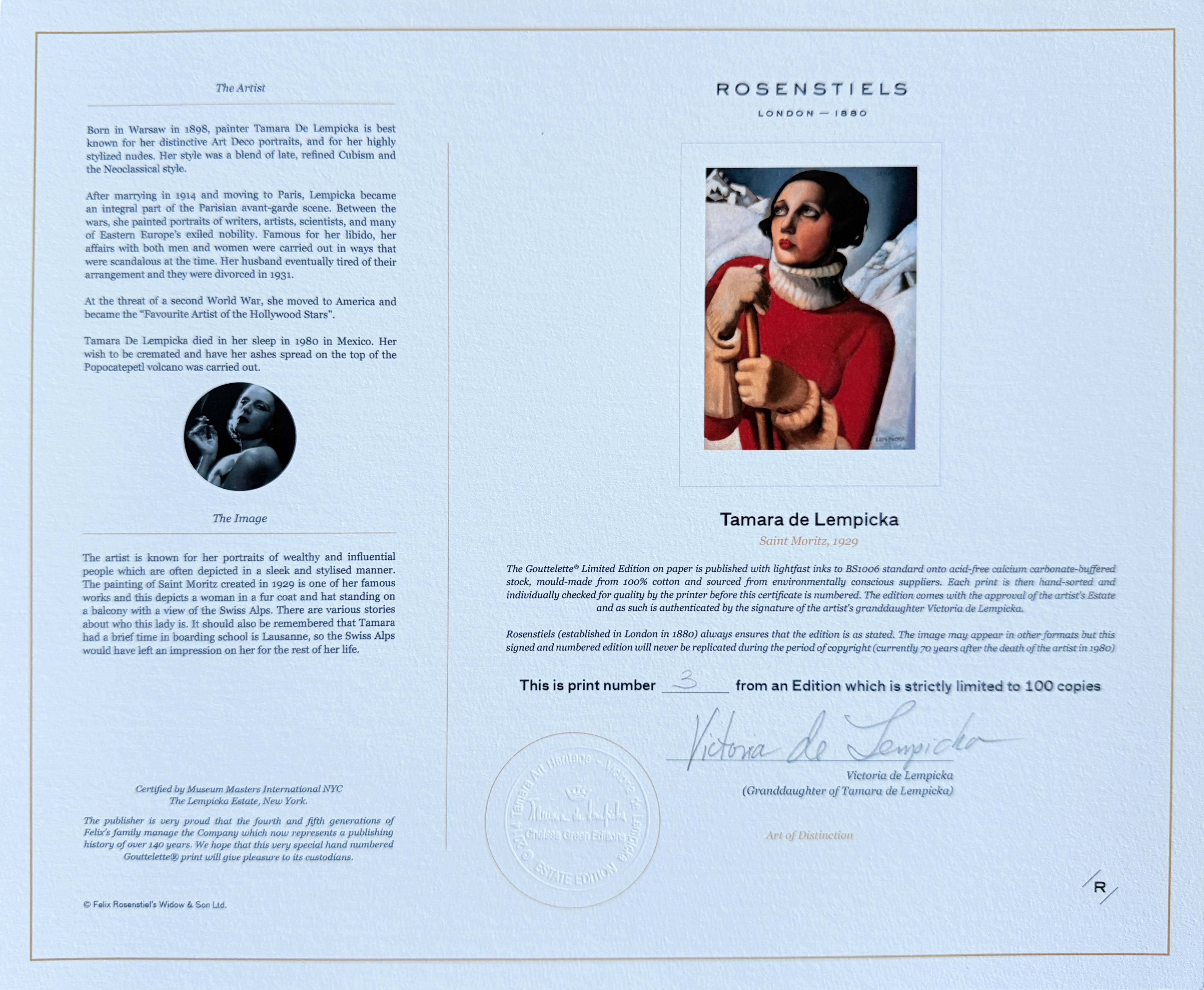 Tamara de Lempicka - Saitn Moritz, 1929, 2023 - Image 3