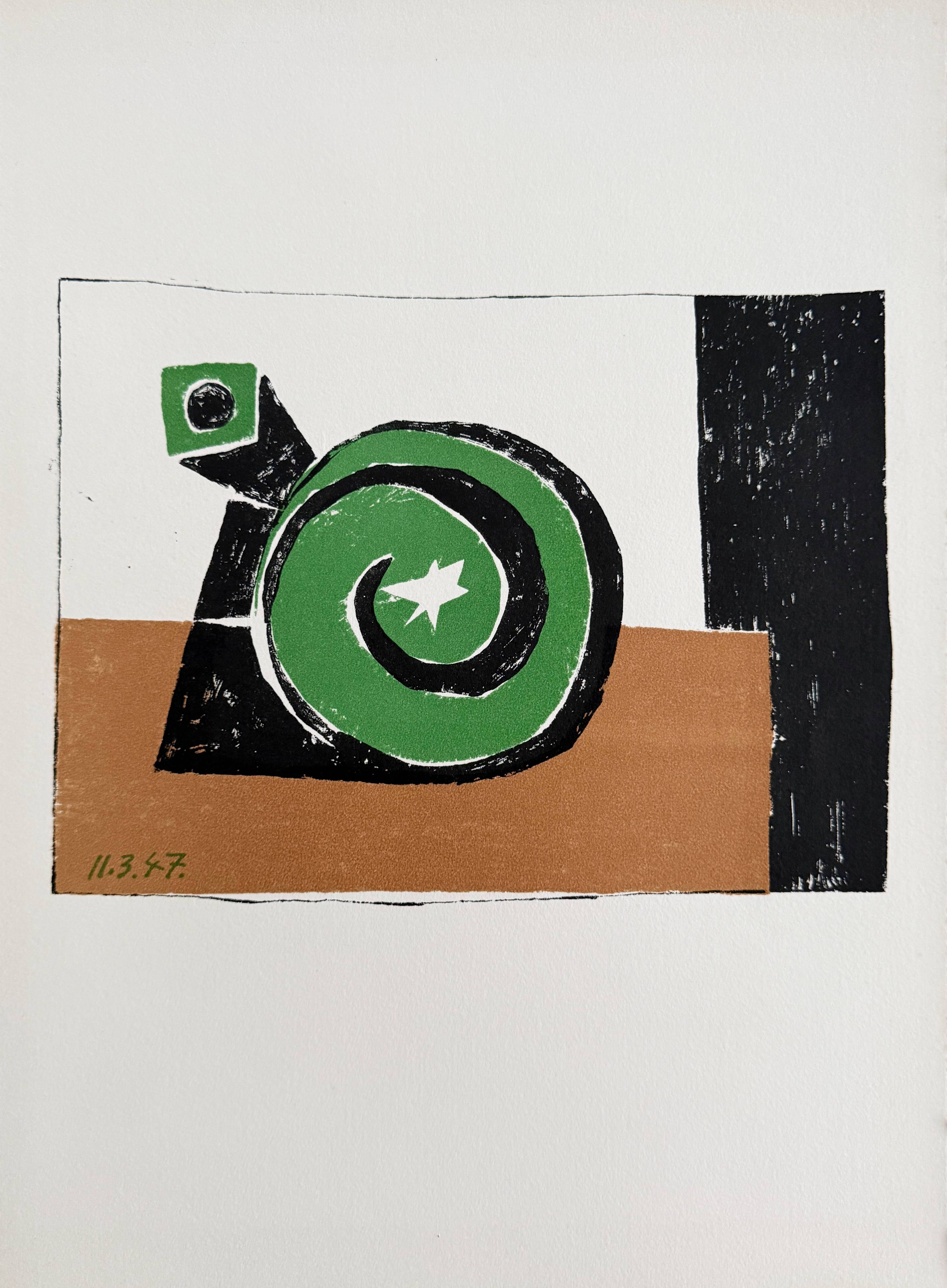 Pablo Picasso - Composition en Troi Couleurs, 1957