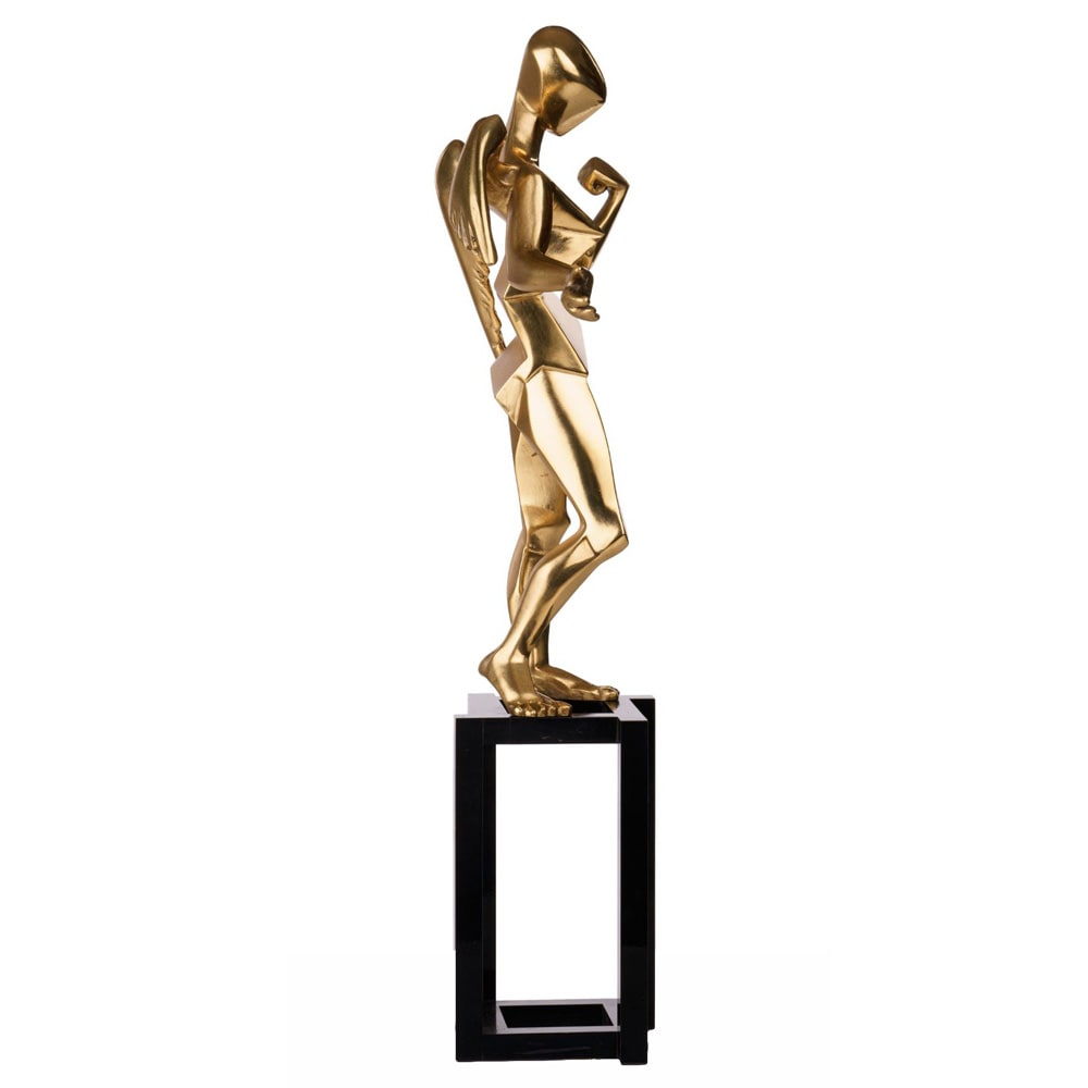 Bronze sculpture Der kubistische Engel (The Cubist Angel) by Salvador Dalí, 1982, patinated and partially polished, edition of 990, with foundry stamp Strehle Kunstguss