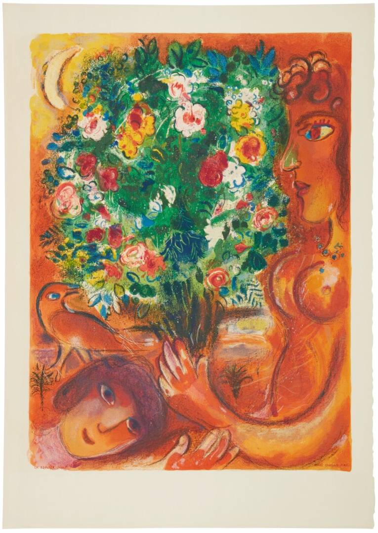 Marc Chagall - Femme au bouquet (Woman with Bouquet), 1967