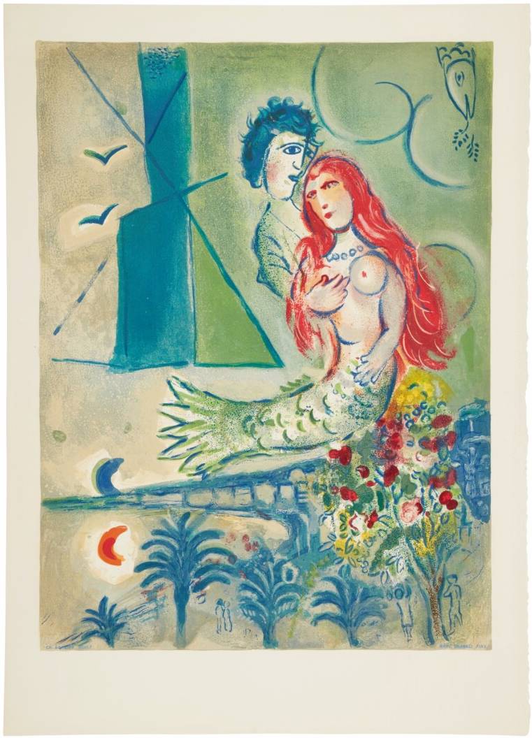 Marc Chagall - Sirène au Poète (Sirene with Poet), 1967