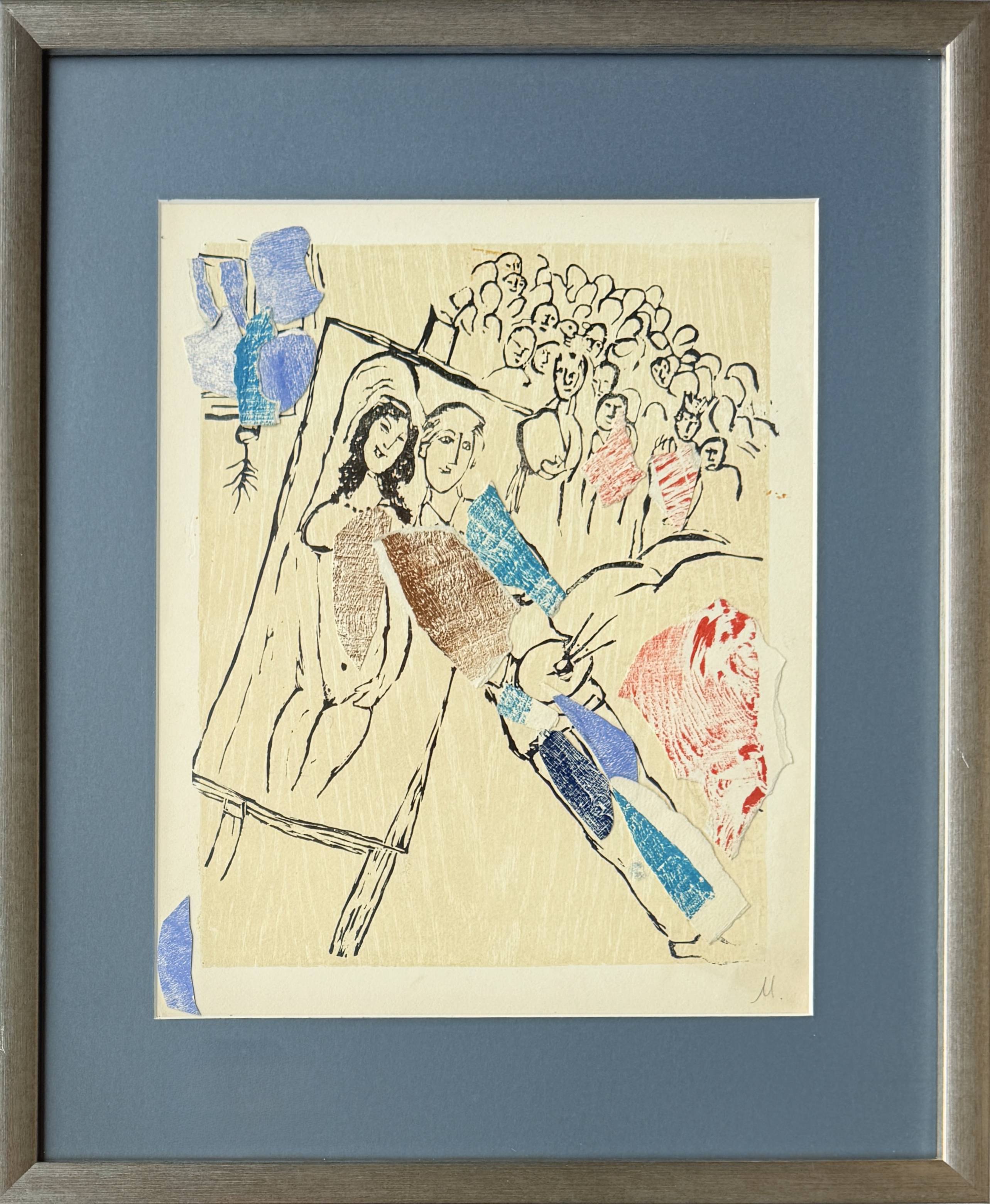 Marc Chagall - Poèmes, Planche XXI (collage enhanced), 1968