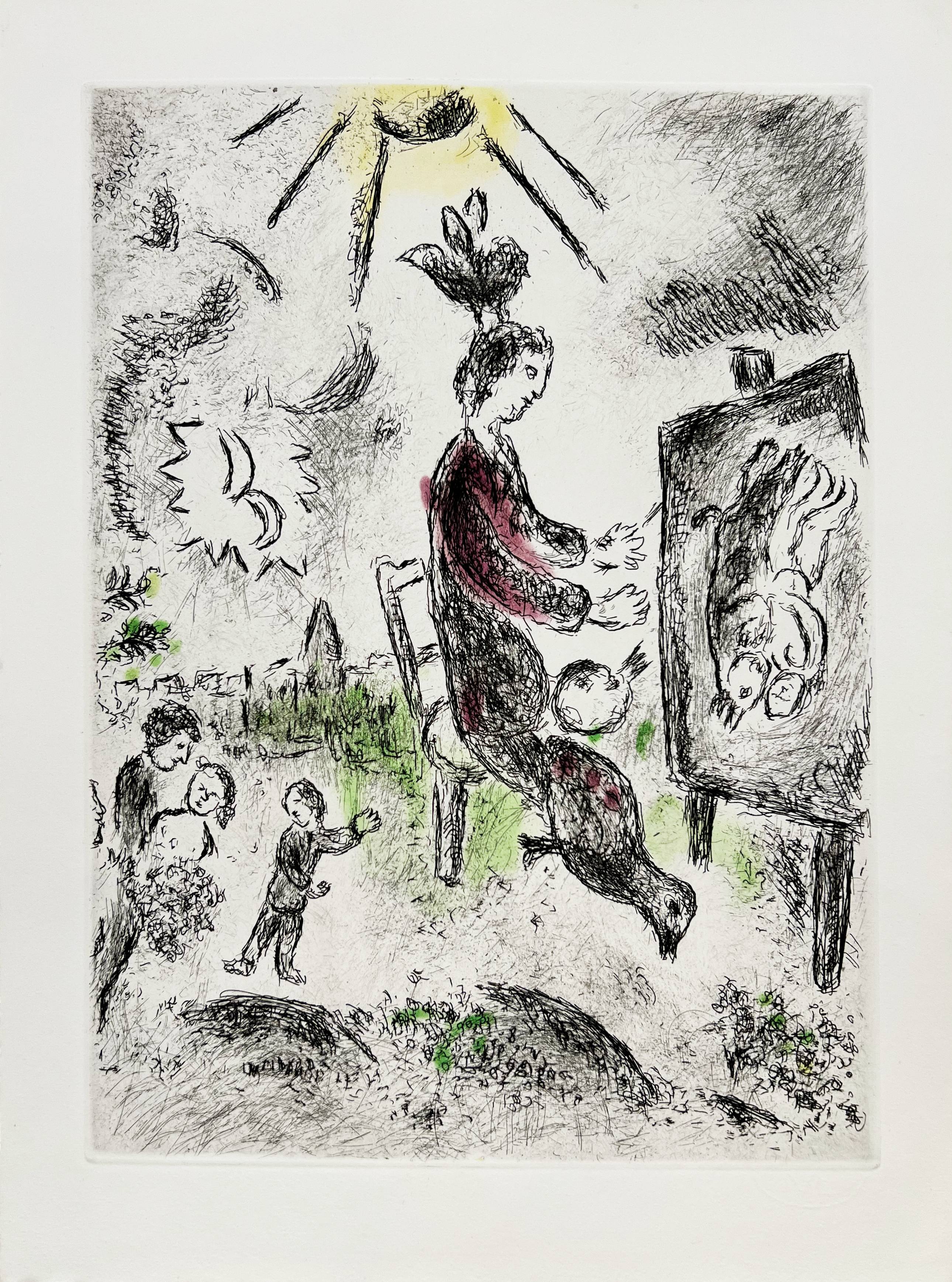 Marc Chagall - Celui qui dit les choses sans rien dire, Planche XVI, 1976 - Image 2