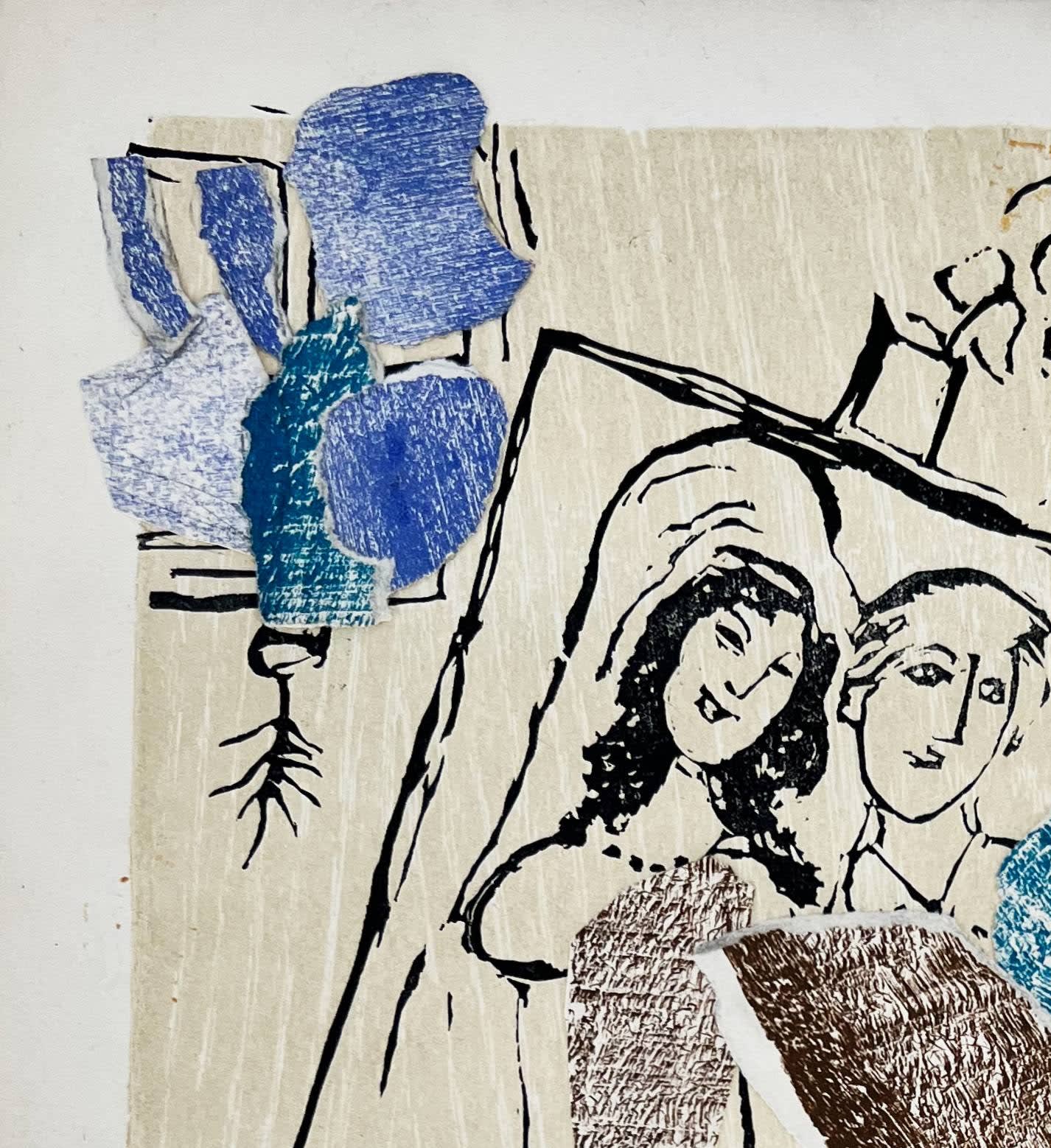 Marc Chagall - Poèmes, Planche XXI (collage enhanced), 1968 - Image 3