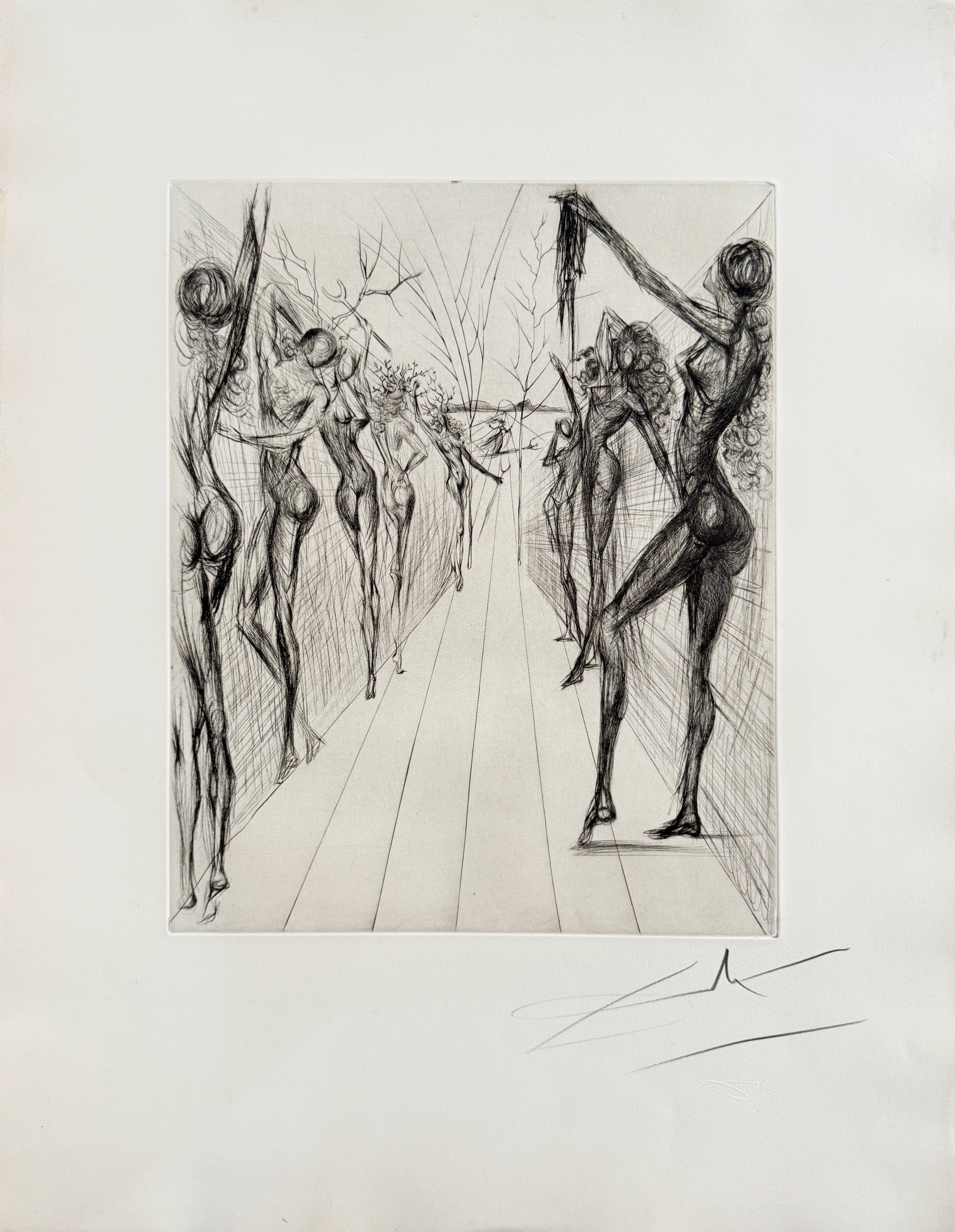 Salvador Dali - Corridor de Kathmandou (Katmandu Corridor), black, 1969 1 Salvador Dali - Corridor de Kathmandou (Katmandu Corridor), black, 1969