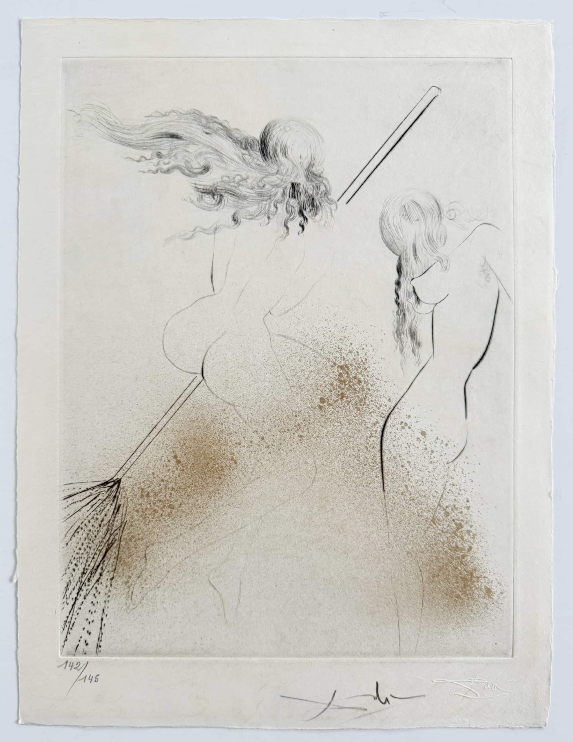 Salvador Dali - Sorcière au Balai (Witch on Broom), 1969 - Image 6
