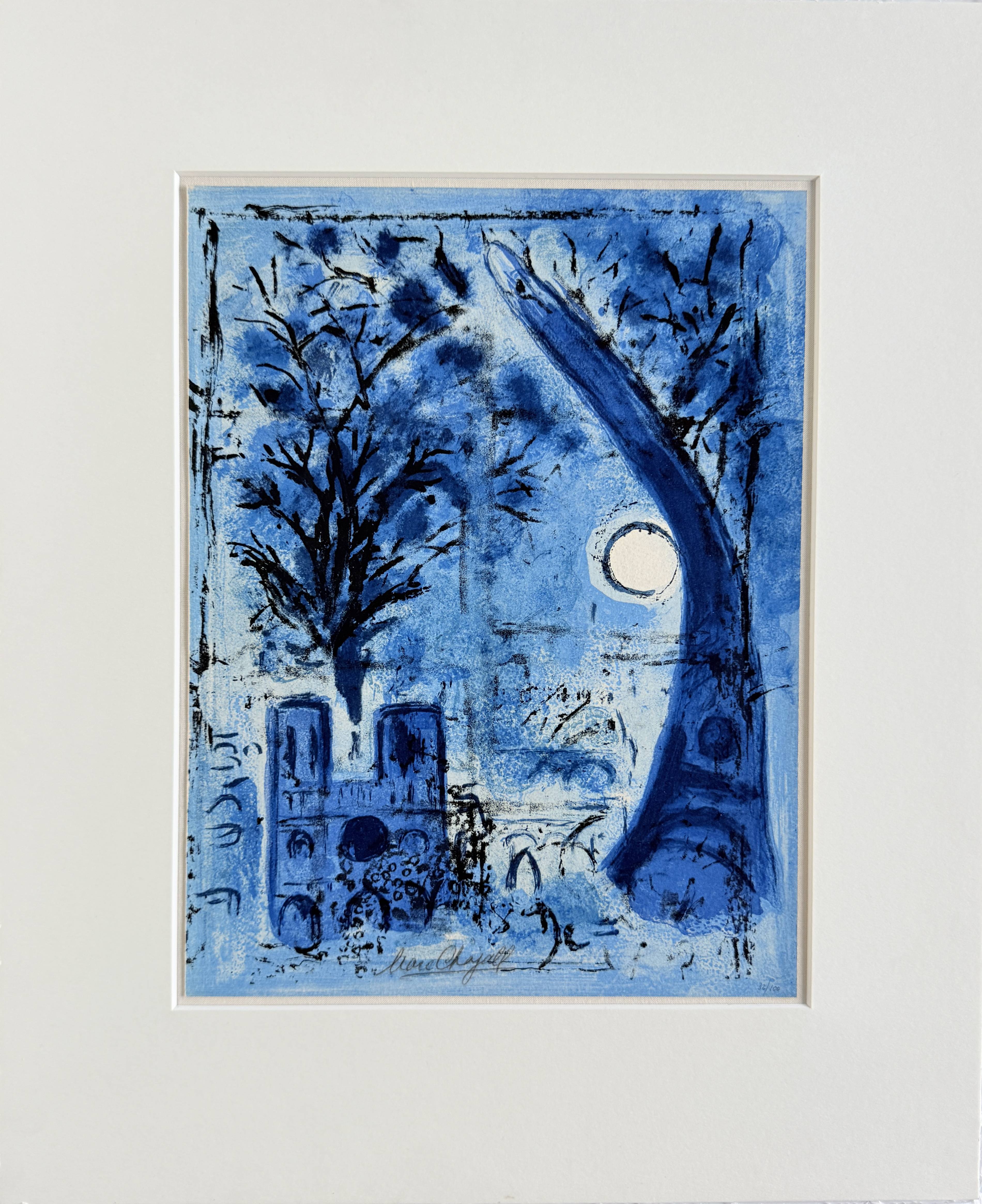 Marc Chagall - Notre Dame et la tour Eiffel (Notre Dame and the Eiffel Tower), 1960 - Image 3