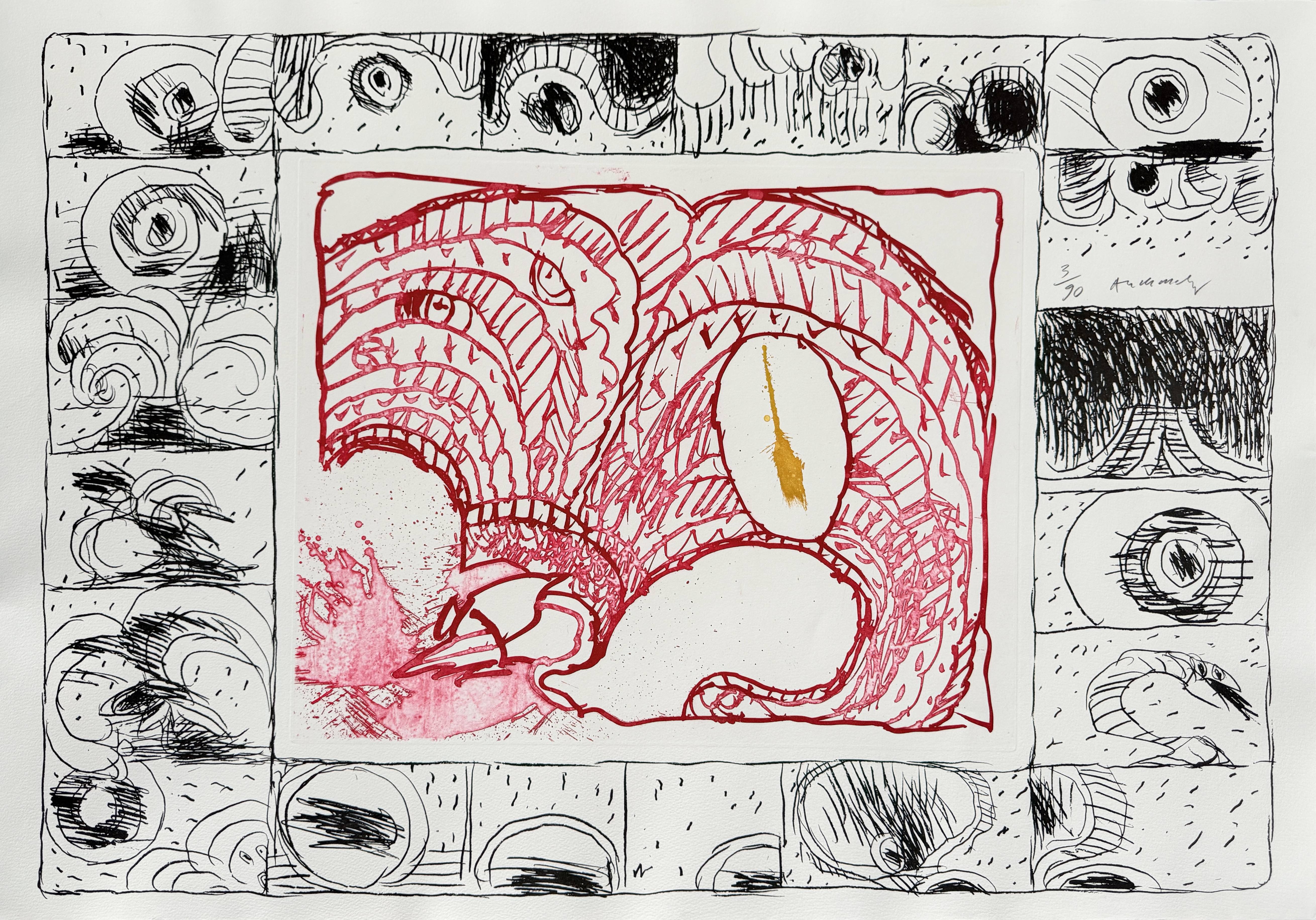 Pierre Alechinsky - Chapeau fort, 1976