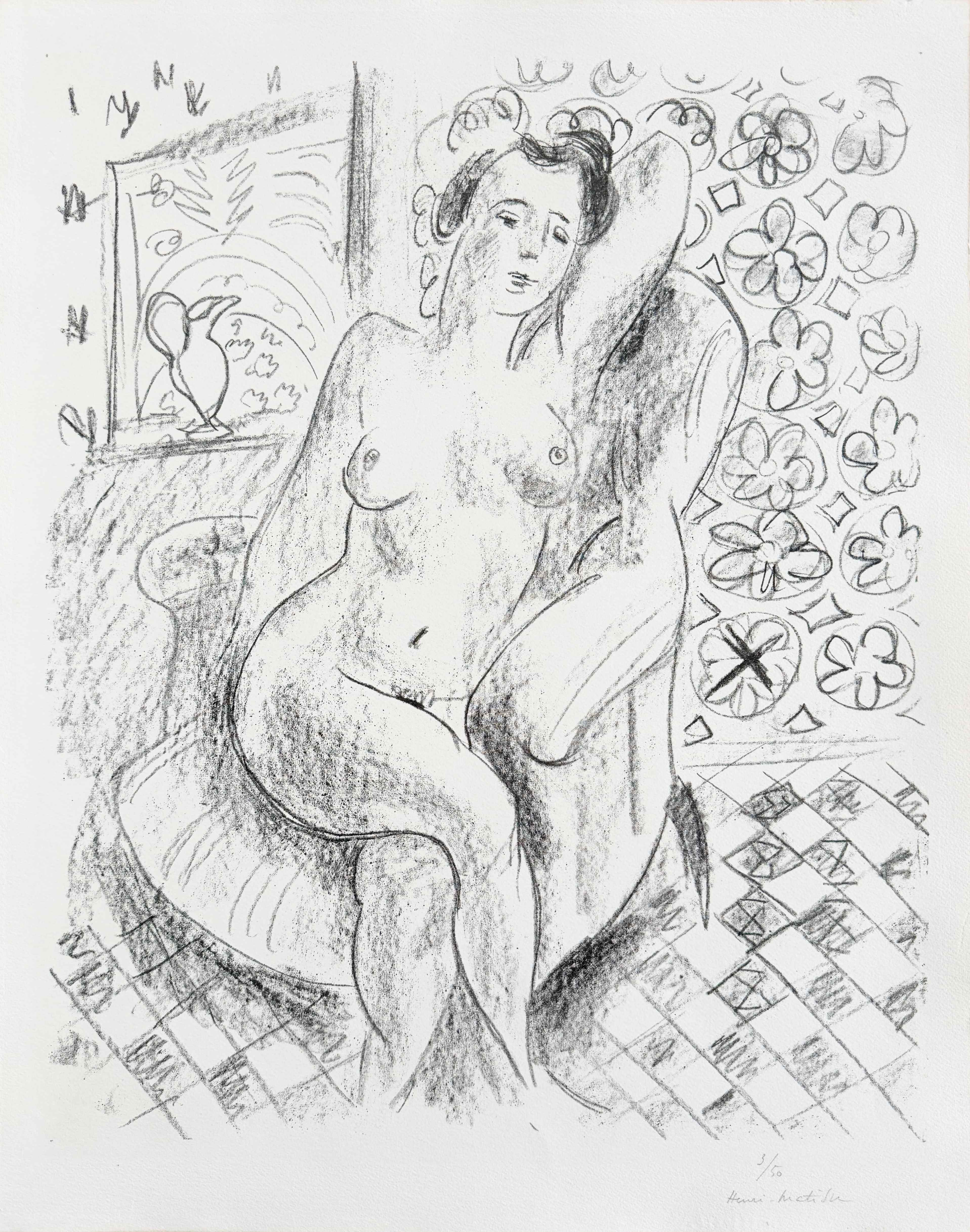 Henri Matisse - Nu au fauteuil sur fond moucharabieh (Nude in an Armchair, with a Mashrabiya Background), 1925 1 Henri Matisse - Nu au fauteuil sur fond moucharabieh (Nude in an Armchair, with a Mashrabiya Background), 1925