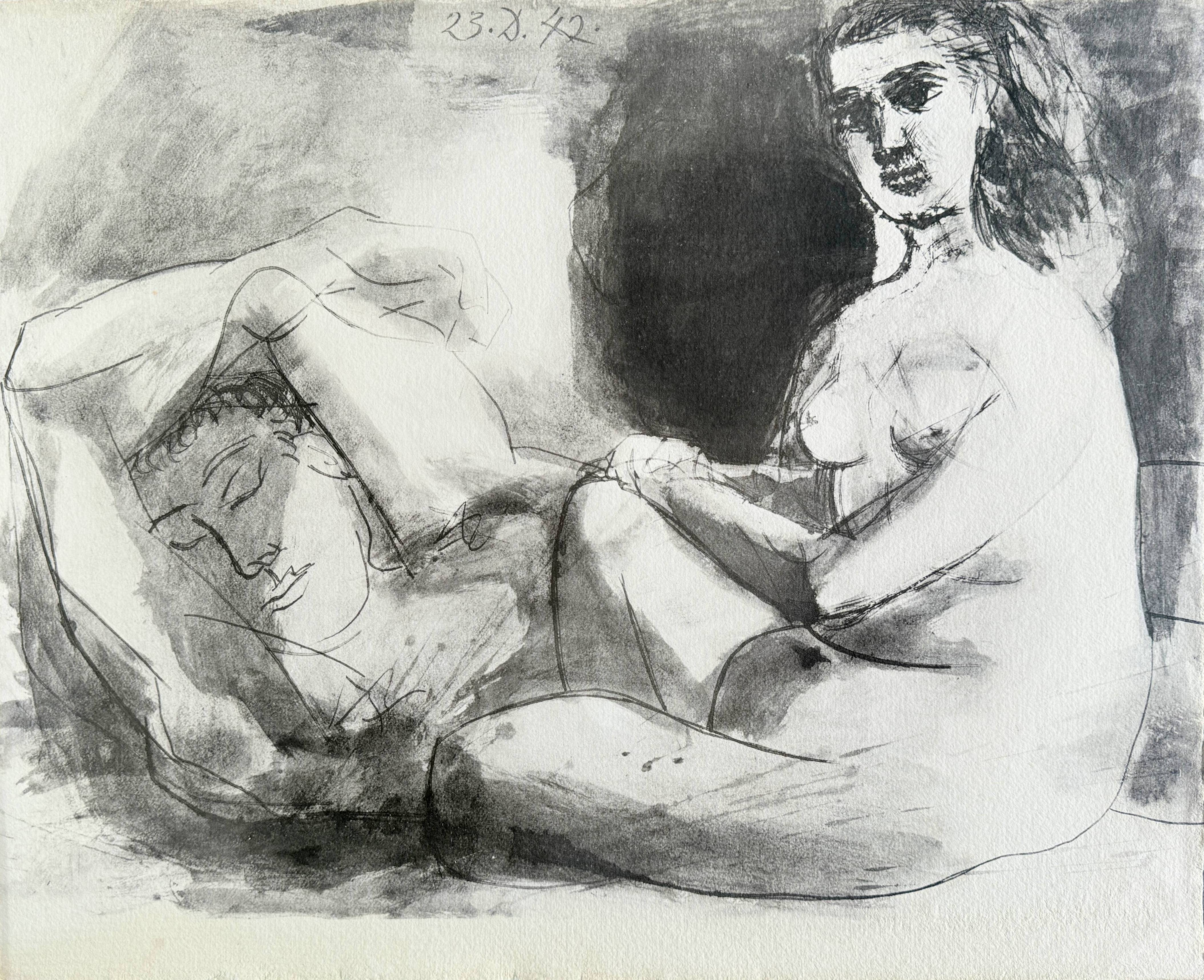 Pablo Picasso - Homme couché et femme assise, 1967 1 Pablo Picasso - Homme couché et femme assise, 1967