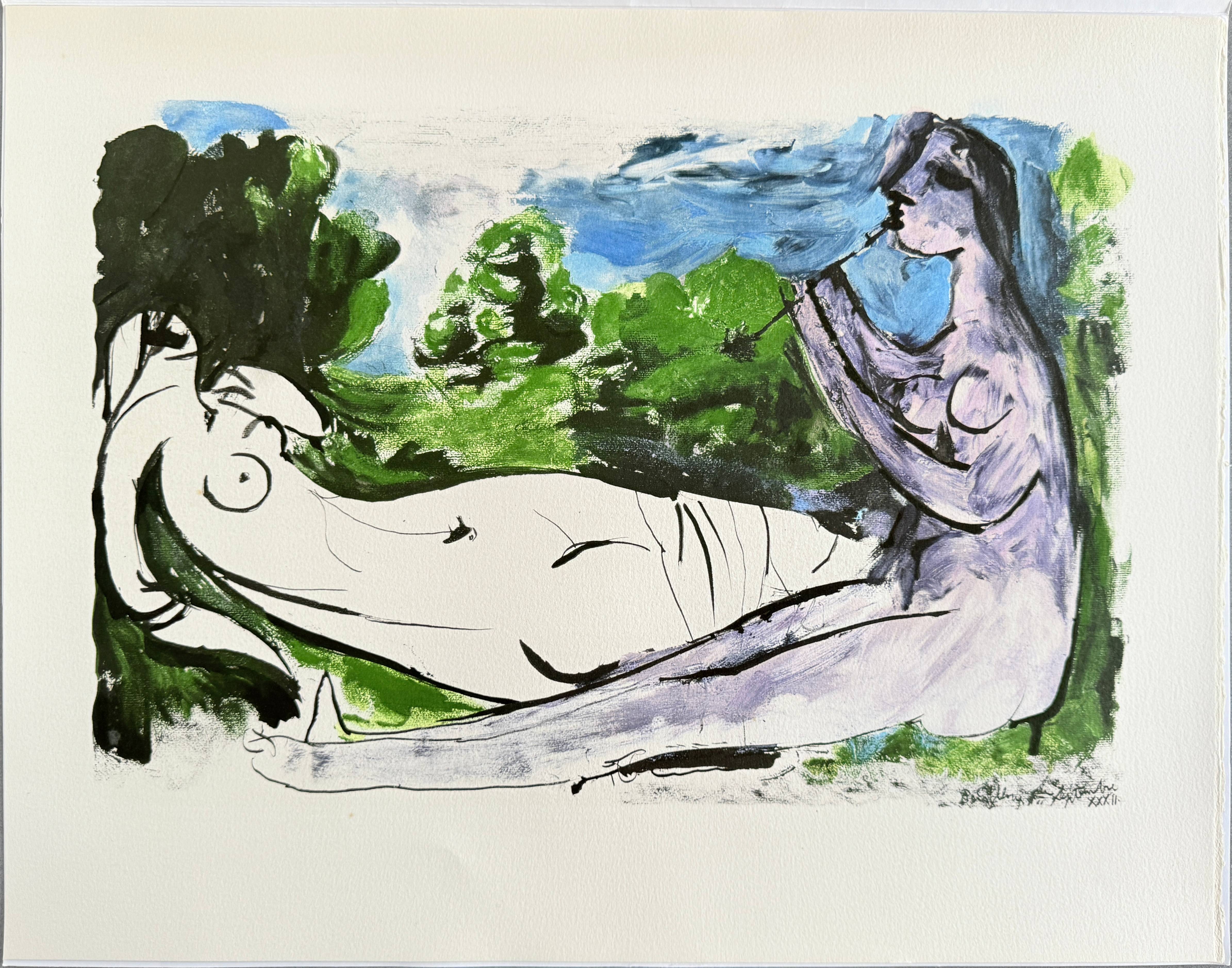 Pablo Picasso - Femme nue couchée et joueur de flûte, 1967 6 Pablo Picasso - Femme nue couchée et joueur de flûte, 1967 - Image 6