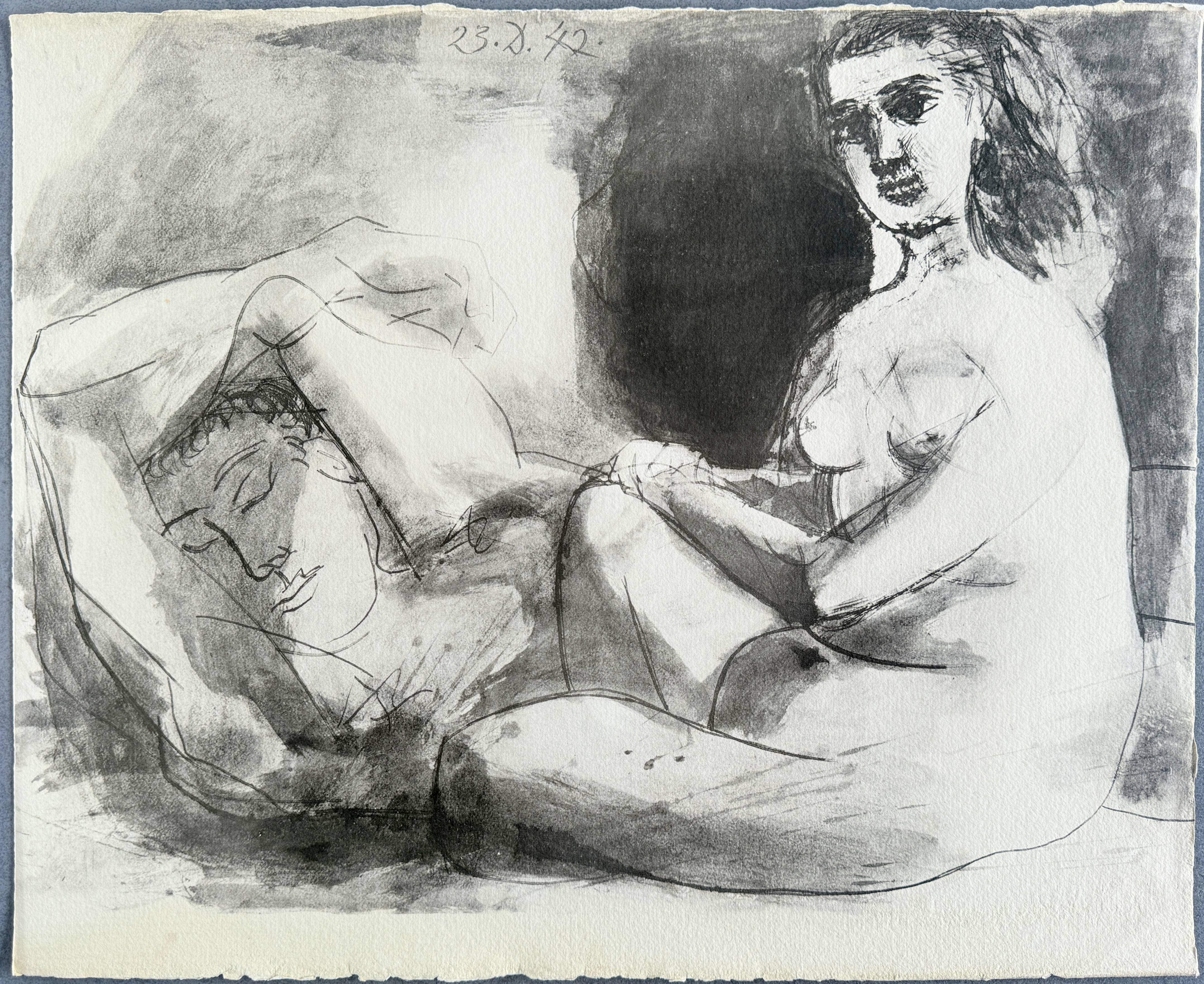 Pablo Picasso - Homme couché et femme assise, 1967 2 Pablo Picasso - Homme couché et femme assise, 1967 - Image 2