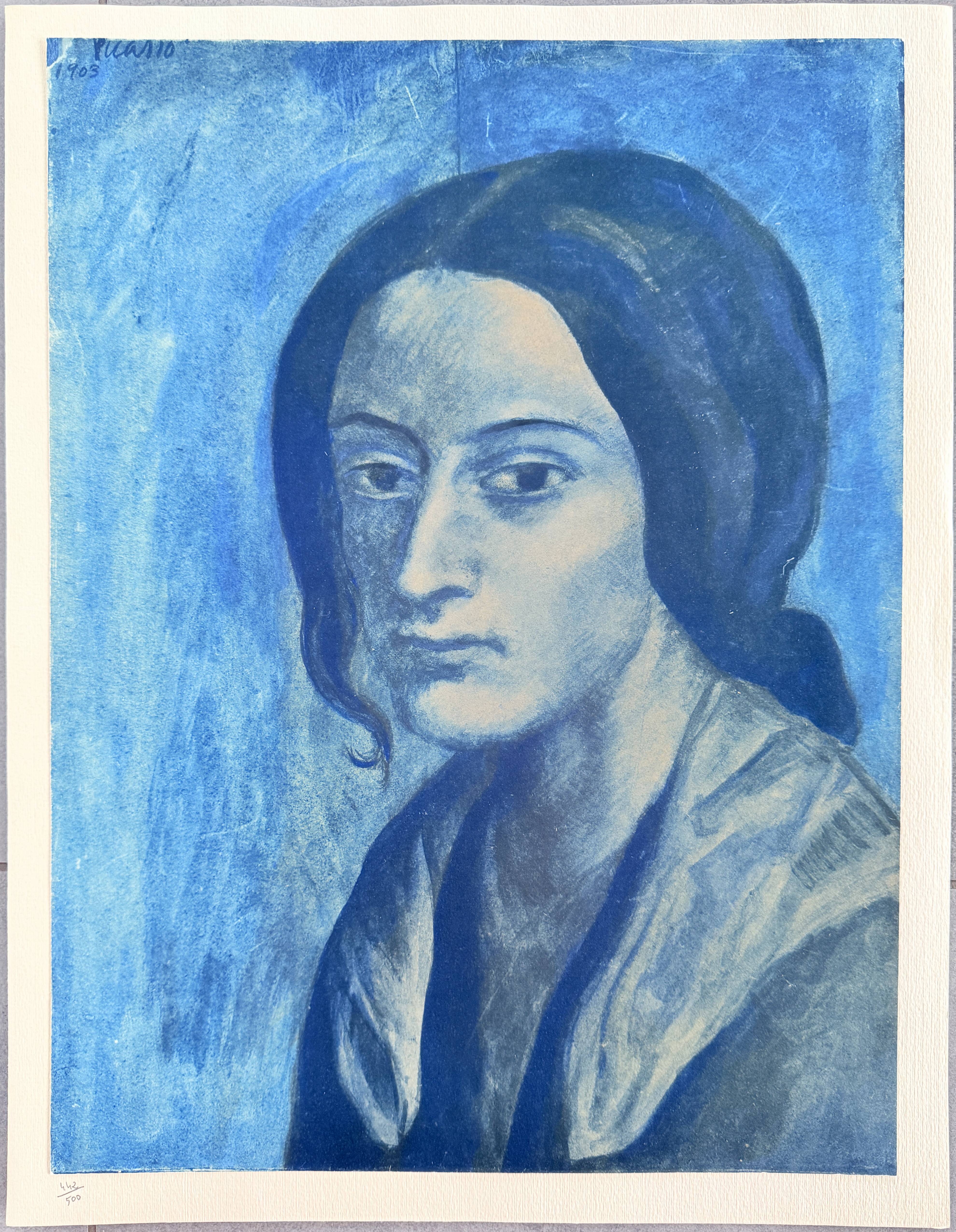 Pablo Picasso - Portrait mélancolique d'une femme en bleu, 1961 6 Pablo Picasso - Portrait mélancolique d'une femme en bleu, 1961 - Image 6