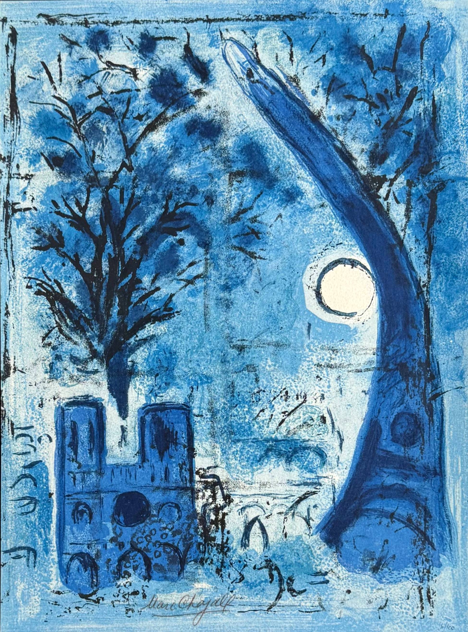 Marc Chagall - Notre Dame et la tour Eiffel (Notre Dame and the Eiffel Tower), 1960 2 Marc Chagall - Notre Dame et la tour Eiffel (Notre Dame and the Eiffel Tower), 1960 - Image 2