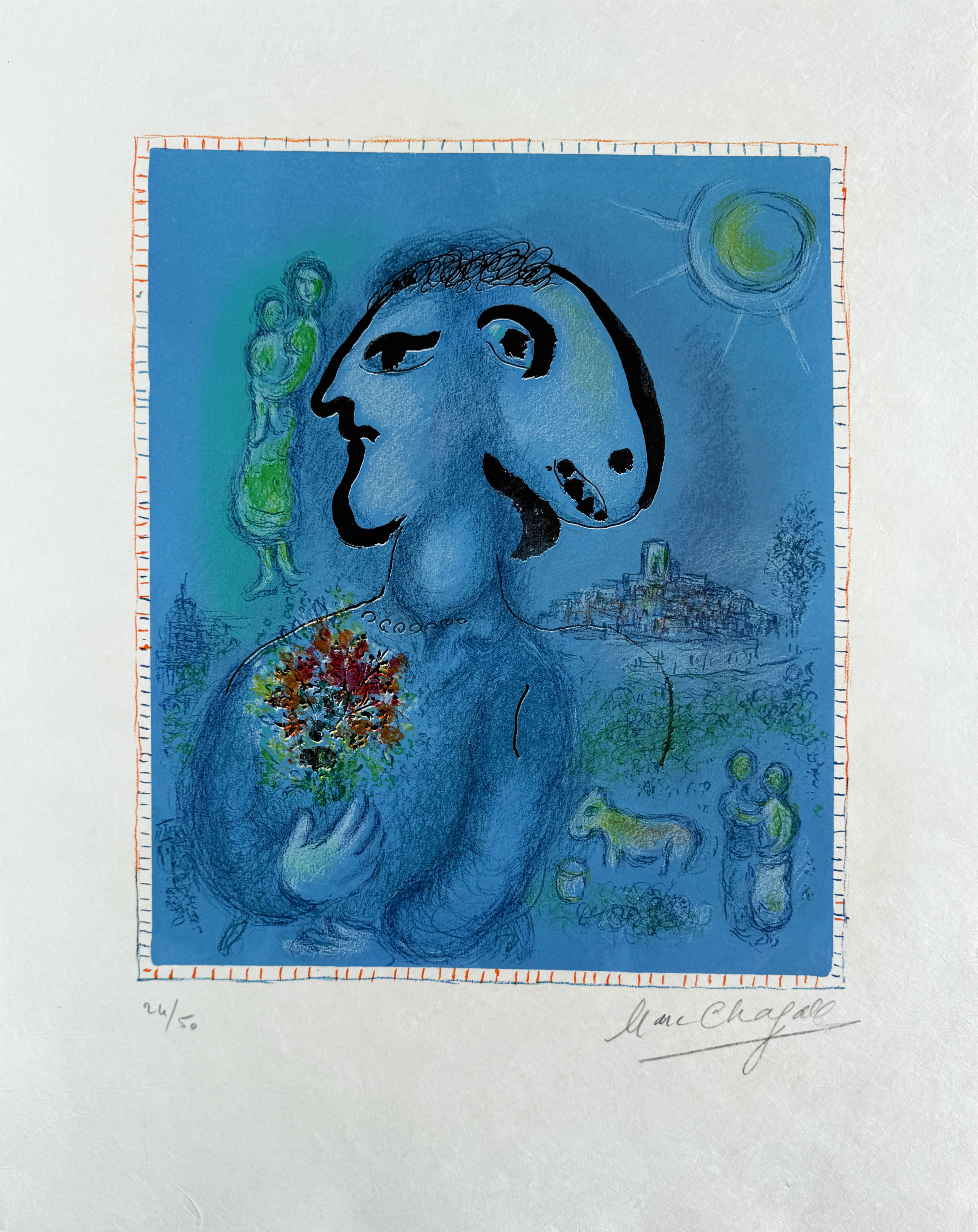 Marc Chagall - Le village bleu, 1973 1 Marc Chagall - Le village bleu, 1973