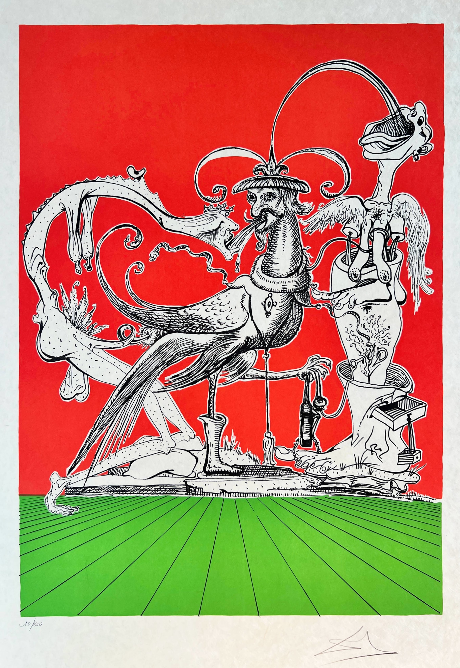 Salvador Dali - Les Songes Drôlatiques de Pantagruel, Planche VIII, 1973