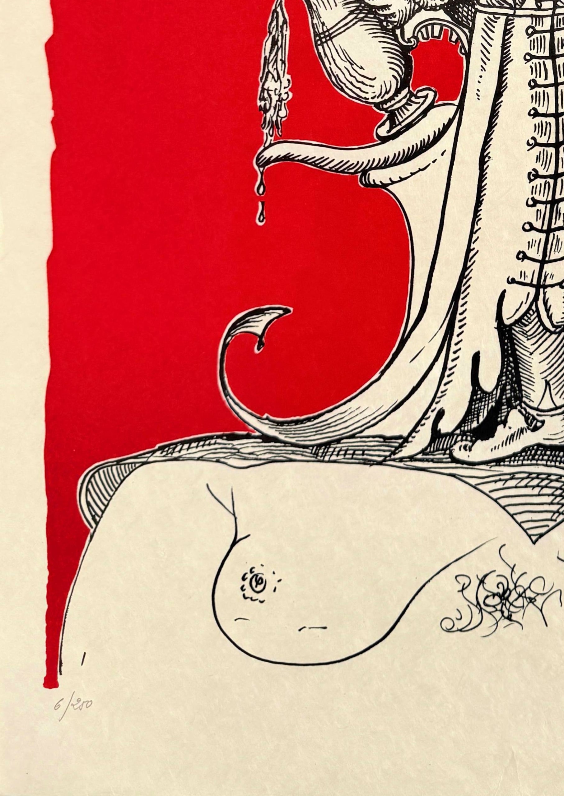 Salvador Dali - Les Songes Drôlatiques de Pantagruel, Planche XXV, 1973 - Image 6