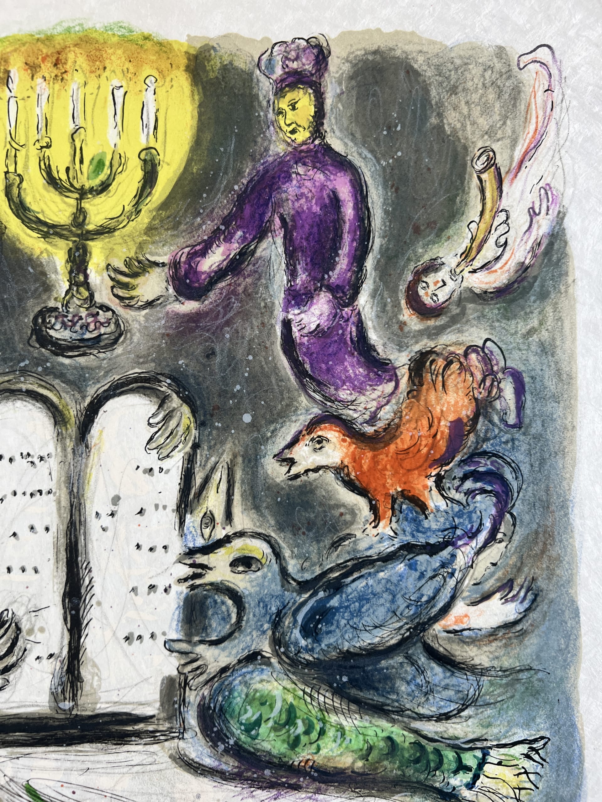 Marc Chagall - Moses then came and called for the Elders of the people, and proposed unto them all these things, which the Lorde commanded him, 1966 - Image 3
