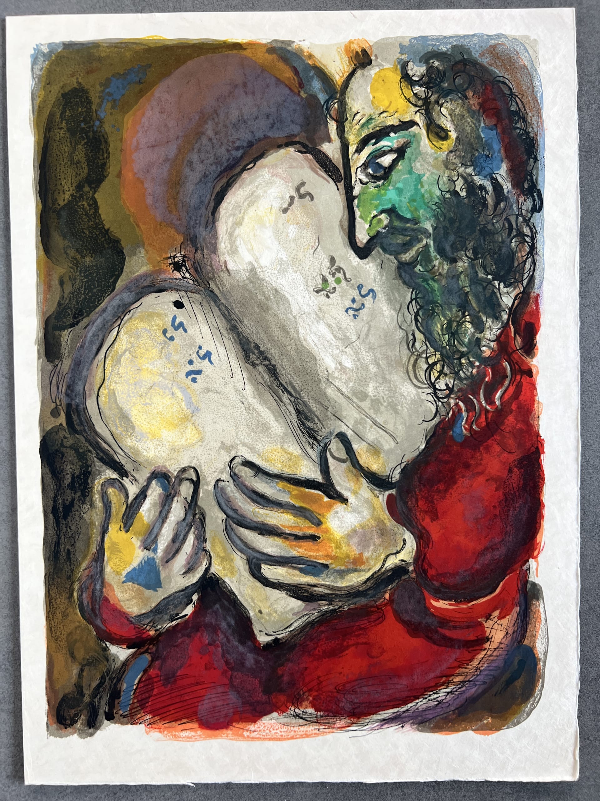 Marc Chagall - He wrote in the Tables the wordes of the covenant, even the Ten Commandments, 1966 - Image 7