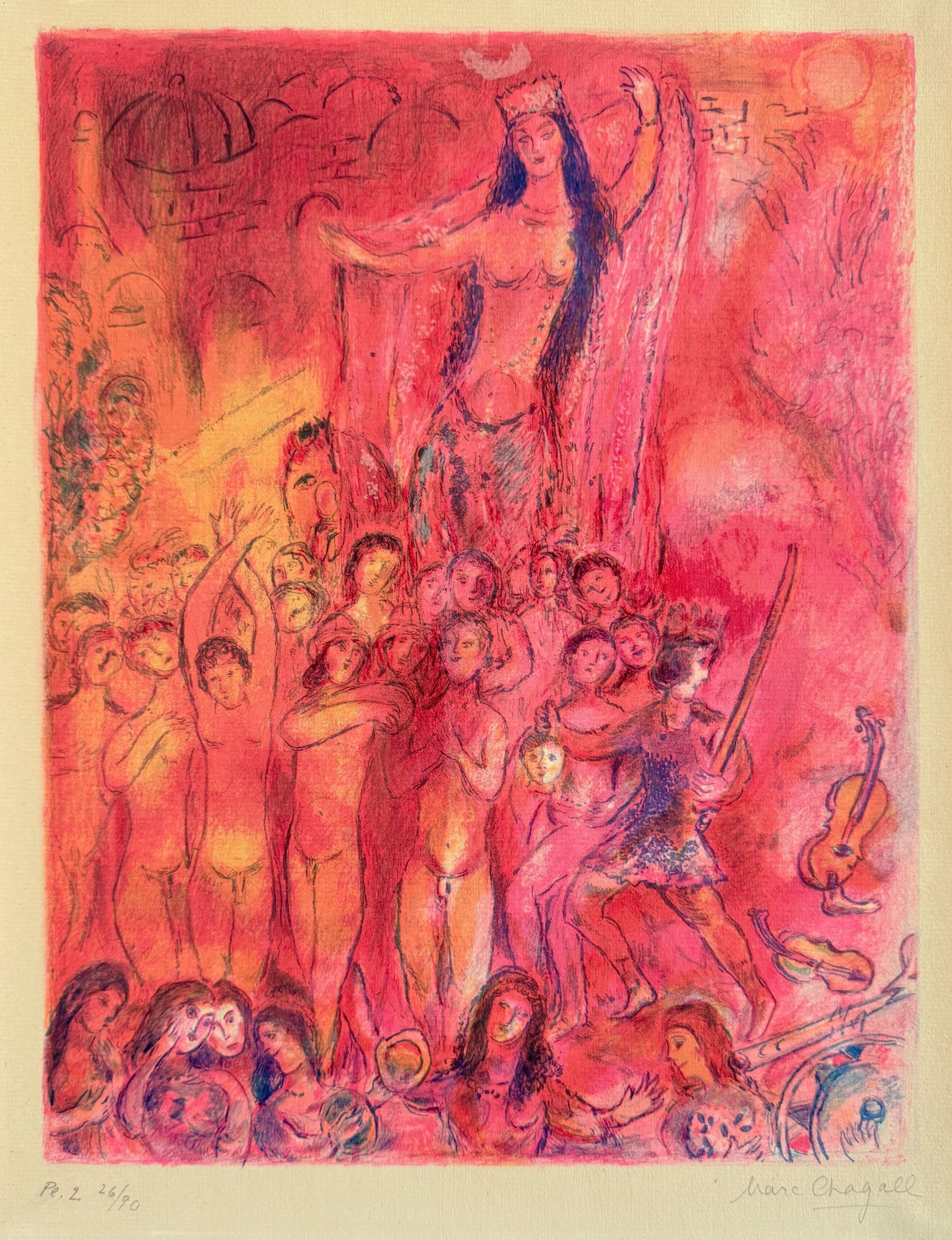 Marc Chagall - They were in Forty Pairs, Thus Numbering Fourscore.., from Four Tales from the Arabian Nights, 1948