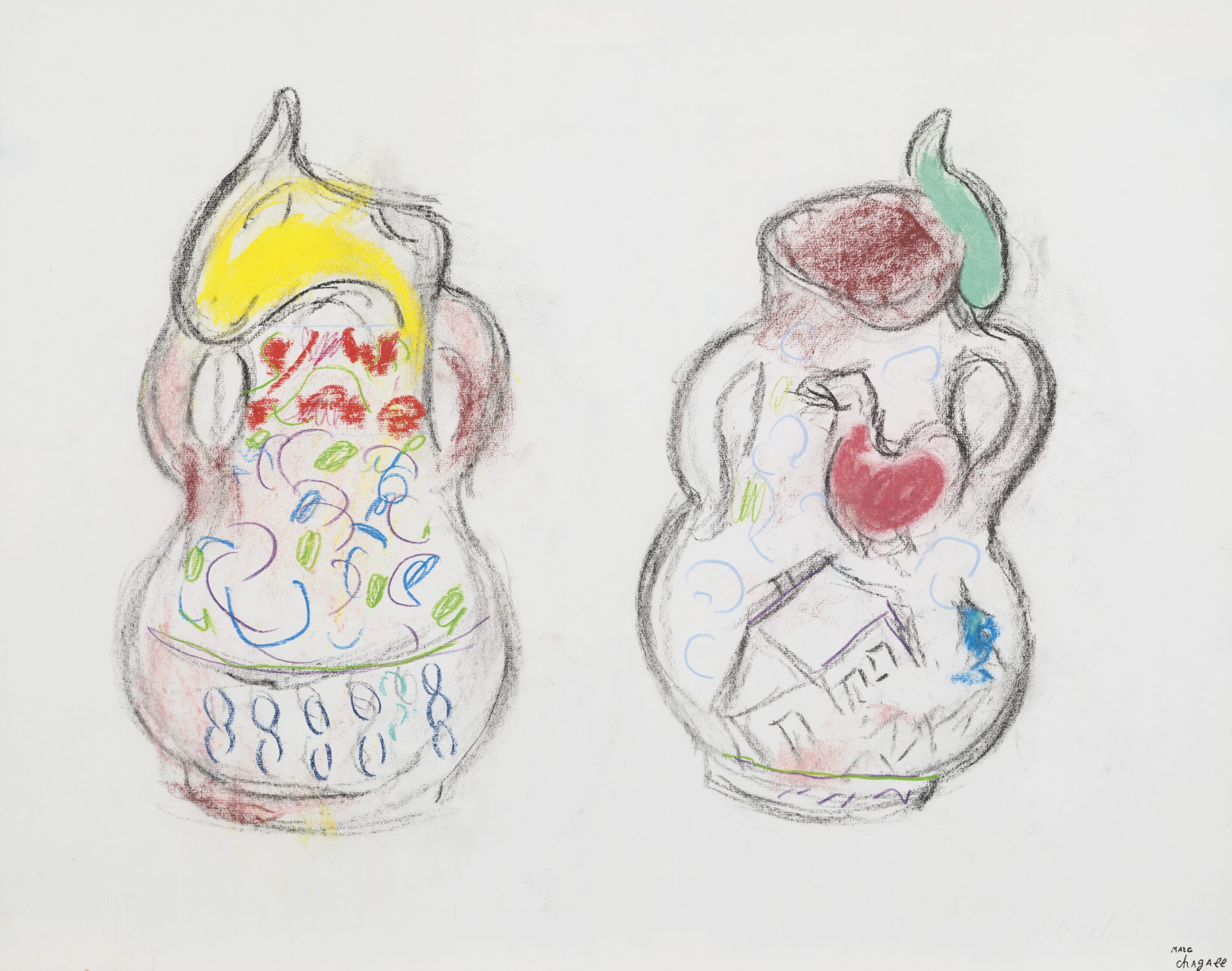 Marc Chagall - Esquisse pour L'Âne bleu, 1969