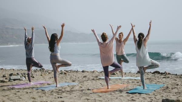 Group Yoga on the Beach