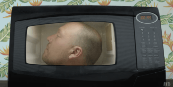 Darrin Bradbury Sticks His Head in a Microwave in Video for Album Title Track “Artvertisement”