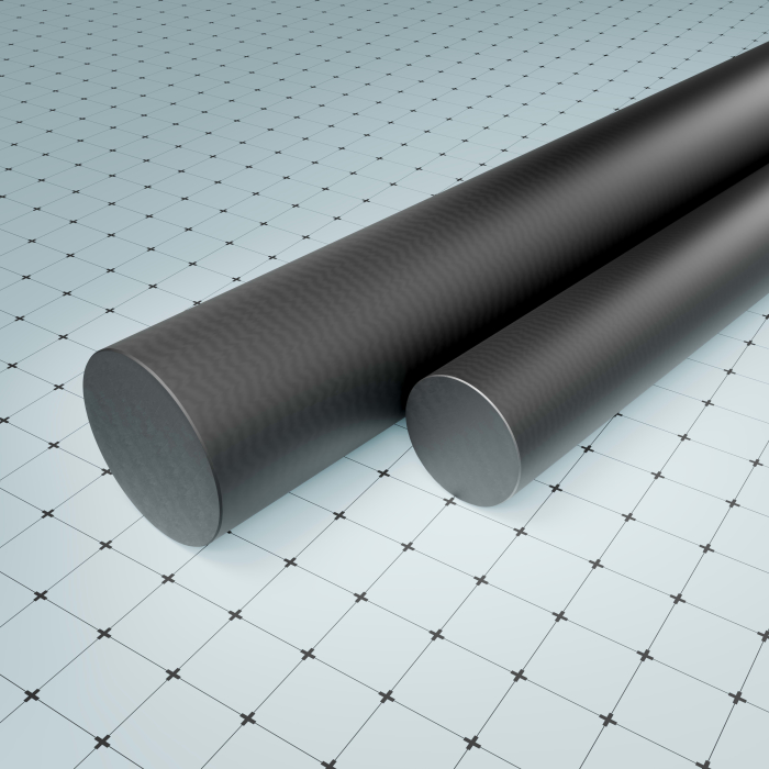 PEEK Sort 10% karbon, PTFE og grafitt Ø10x1000mm
