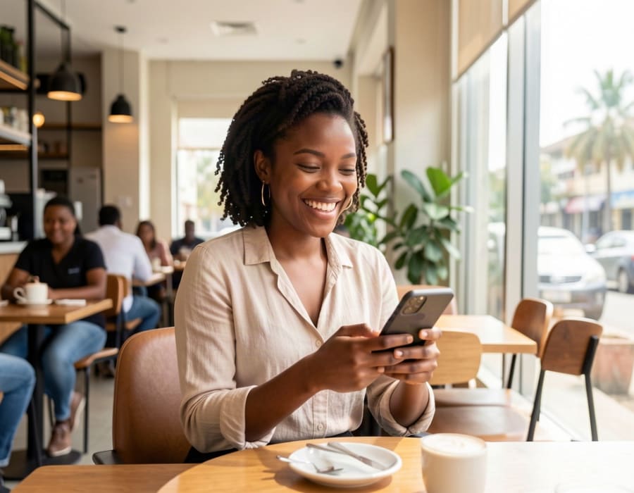 Cliente utilisant ChapTarif sur son téléphone