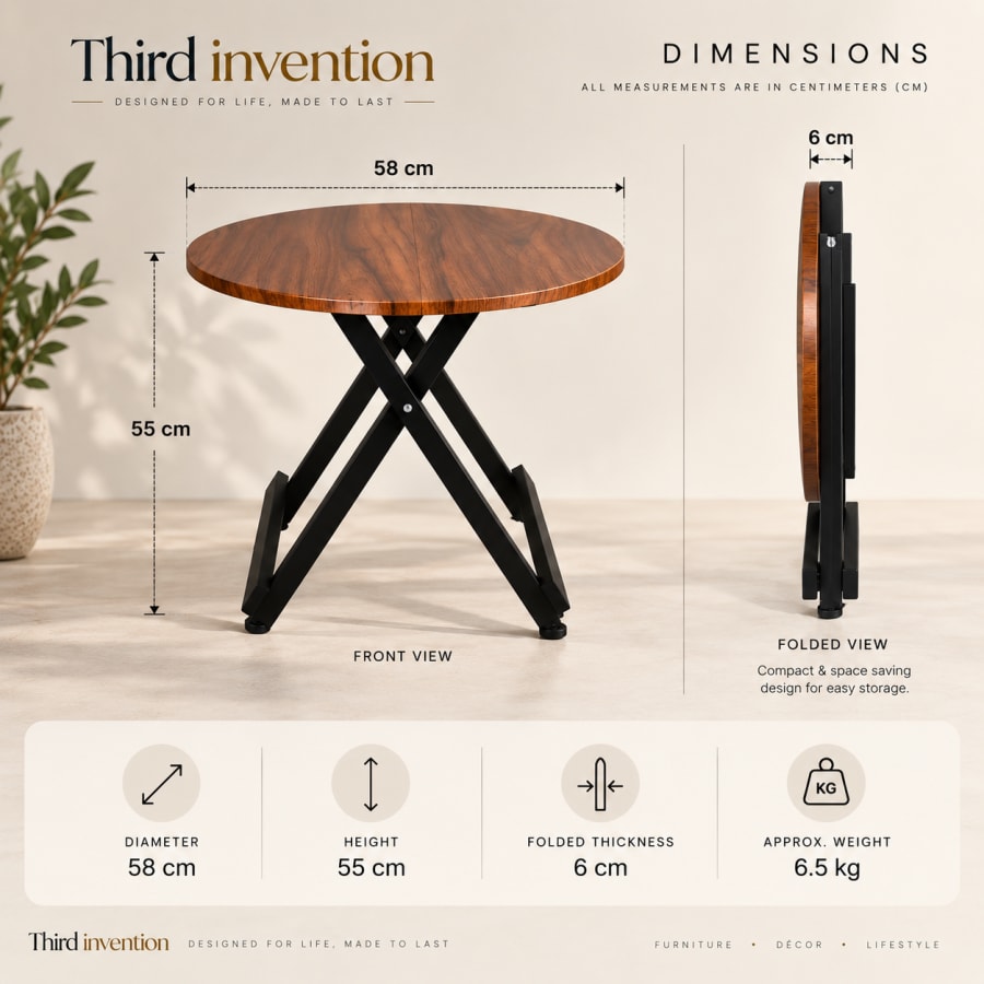 Noma Round Folding Table, view 6