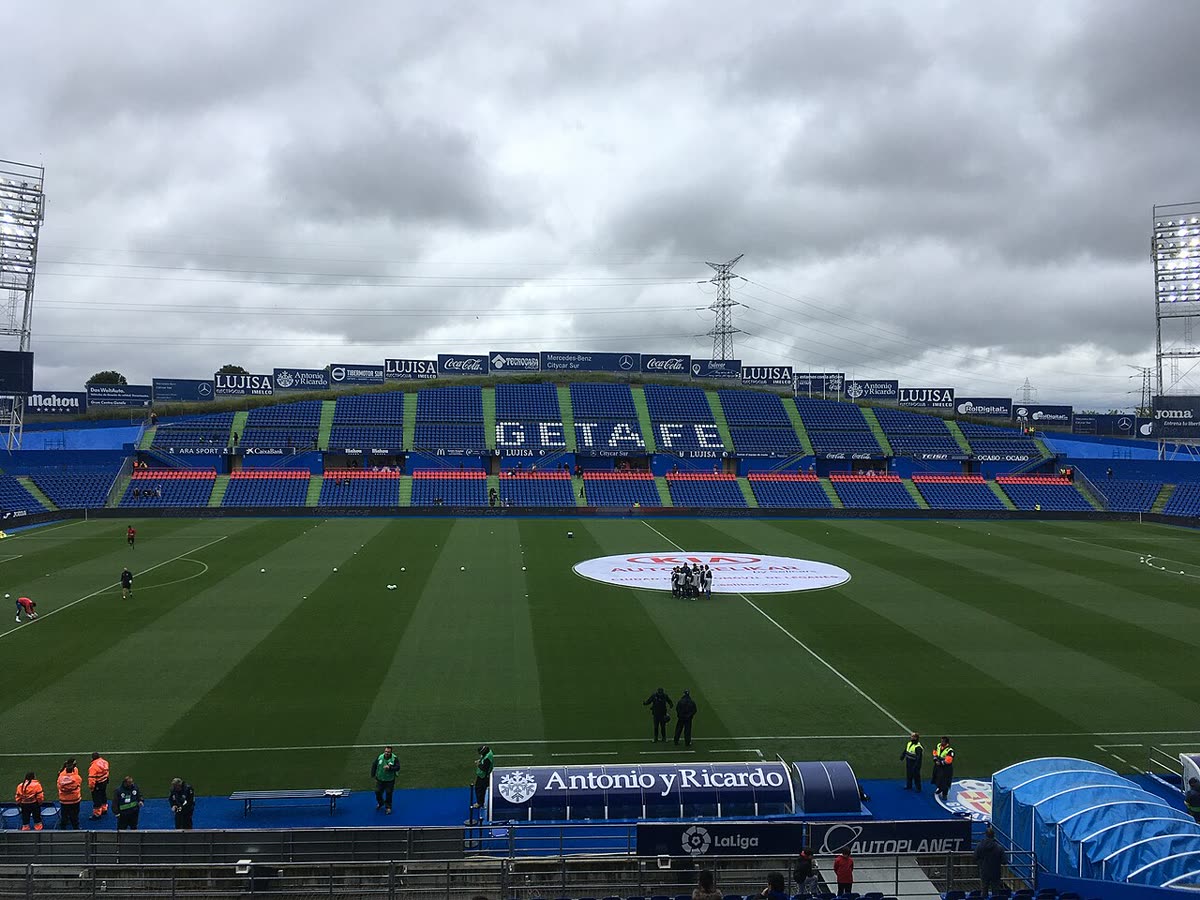 Interior del Coliseum Alfonso Pérez, estadio del Getafe CF, antes de un partido