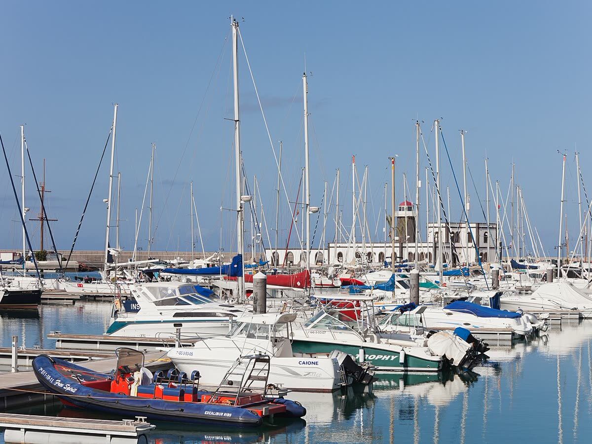 Marina Rubicón, puerto deportivo de Playa Blanca, en el sur de Lanzarote