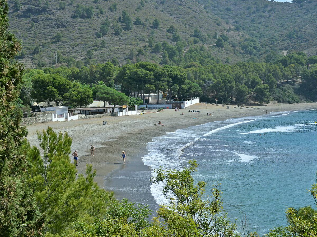 Playa y aguas turquesa de Cala Montjoi, junto a Roses