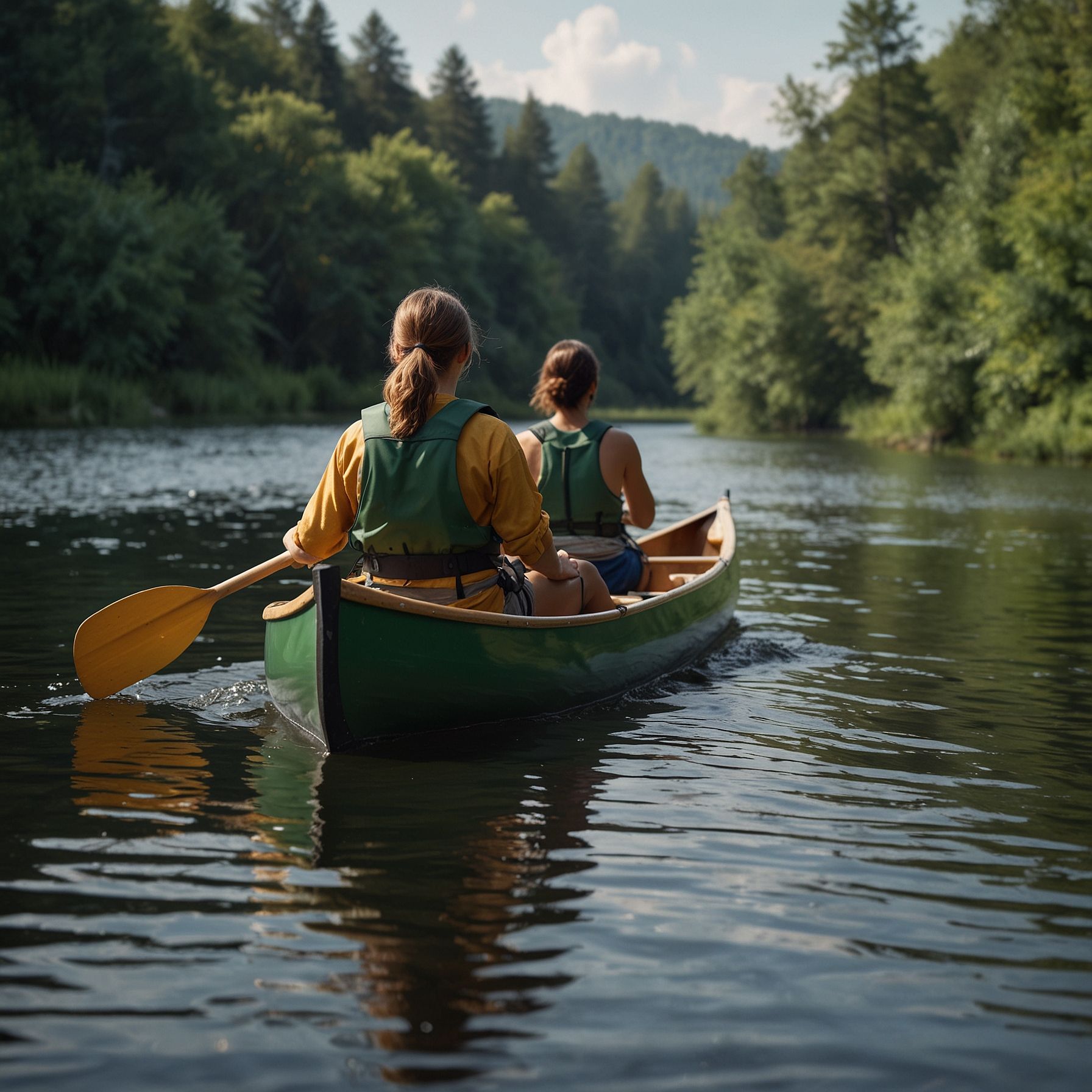 Menschen im Kanu auf einem Fluss – Ruhe und Naturerlebnis