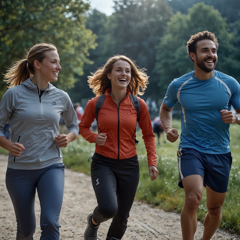 Groups enjoying outdoor sports with joy and engagement 