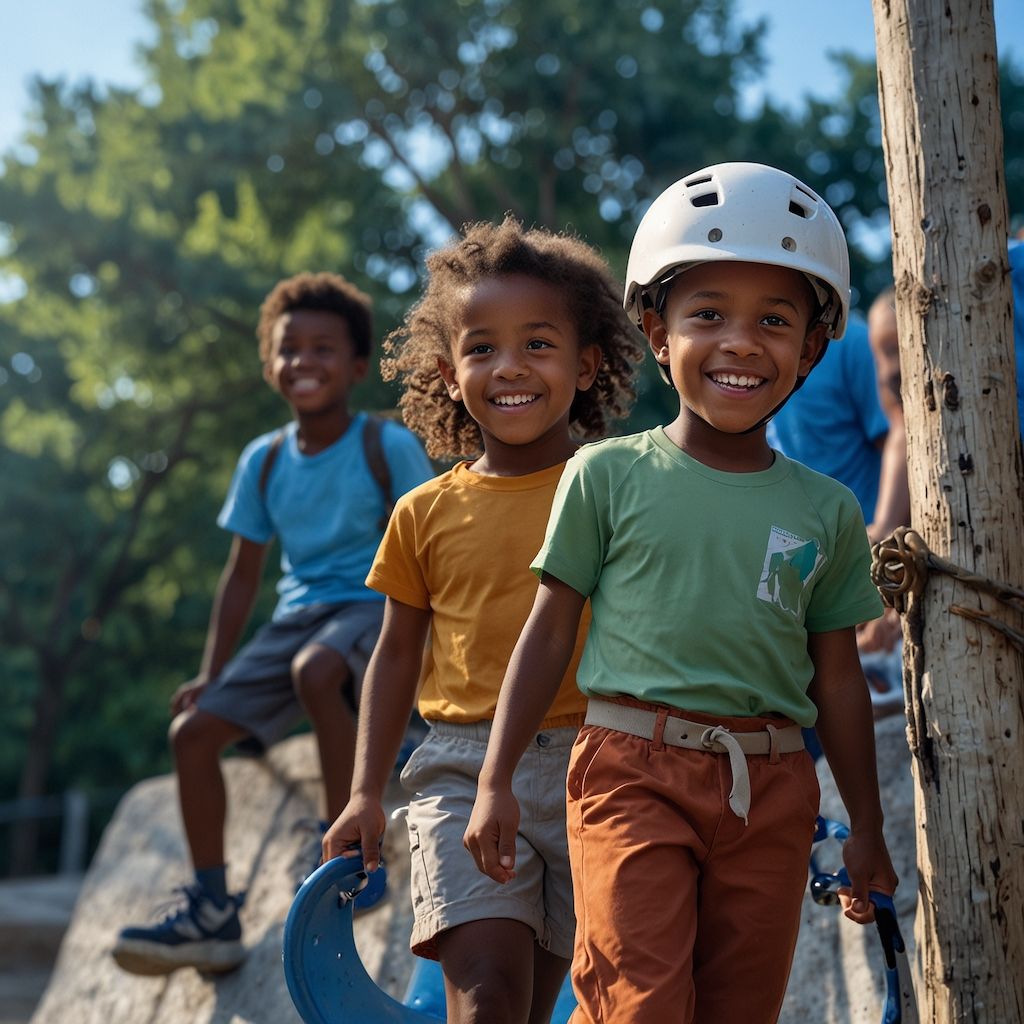 Children enjoying outdoor sports with joy and engagement 