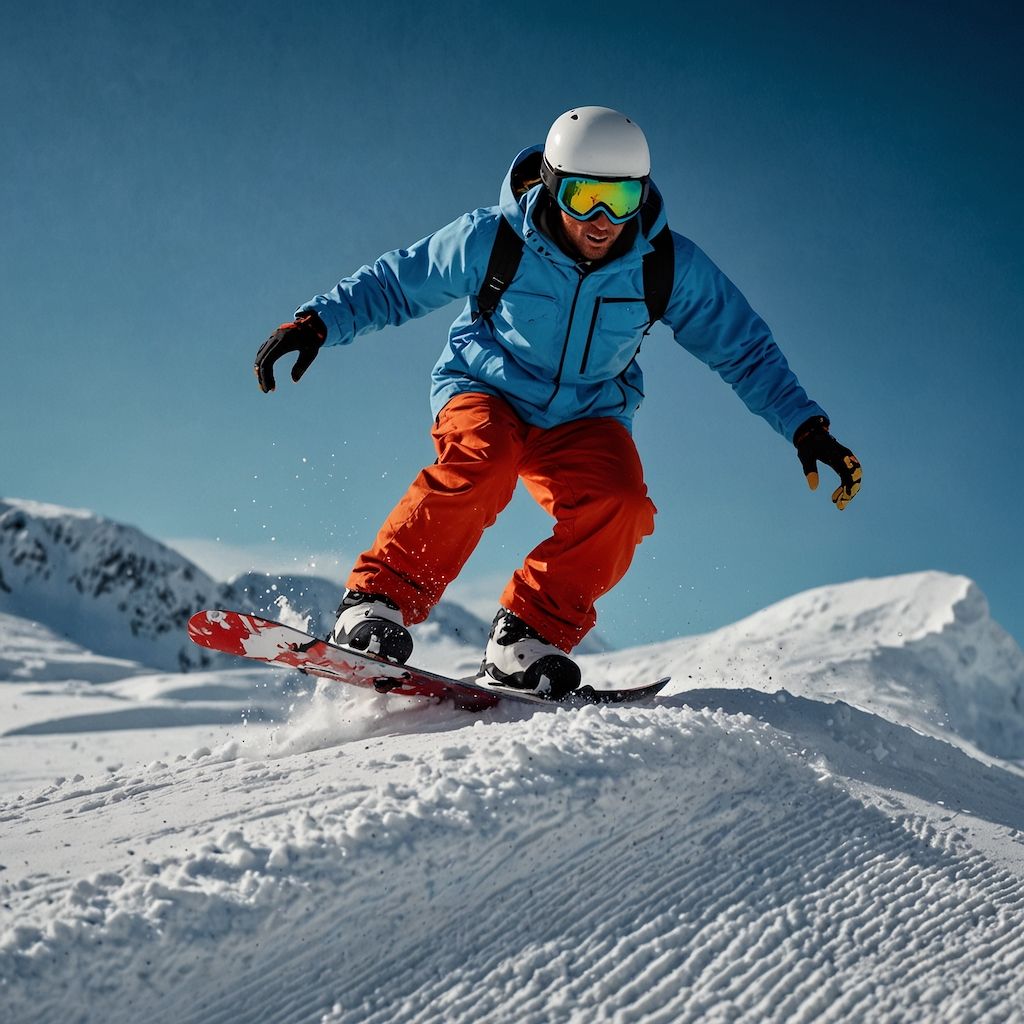 Snowboarder führt einen Trick in der Luft auf, zeigt Balance und Geschicklichkeit