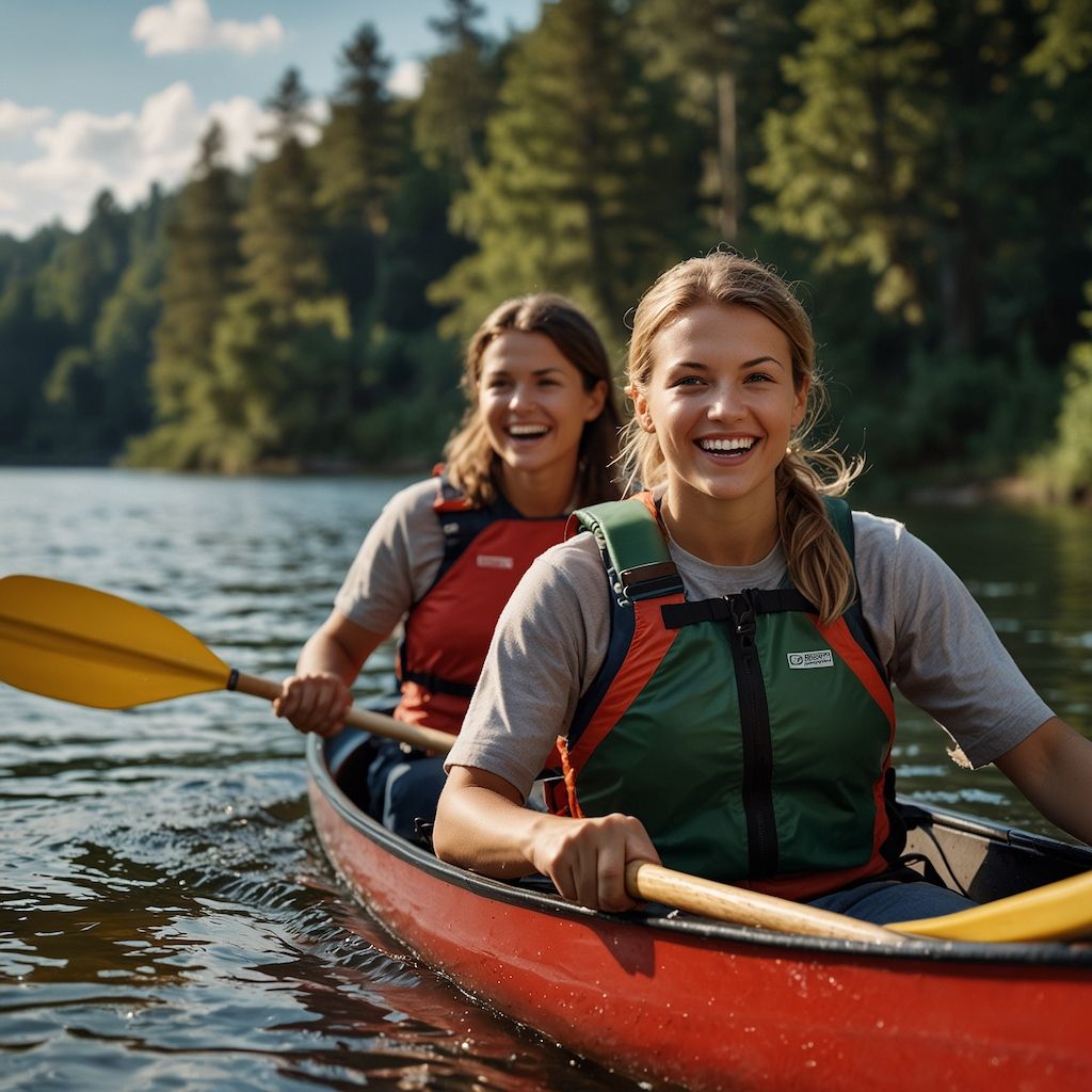 Canoe and kayak rental with anticipation and excitement