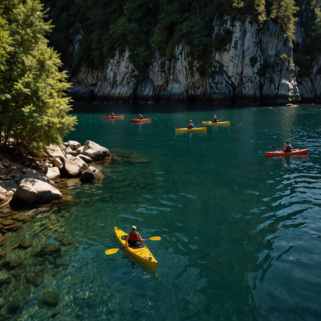 Guided kayaking tour with awe and enjoyment