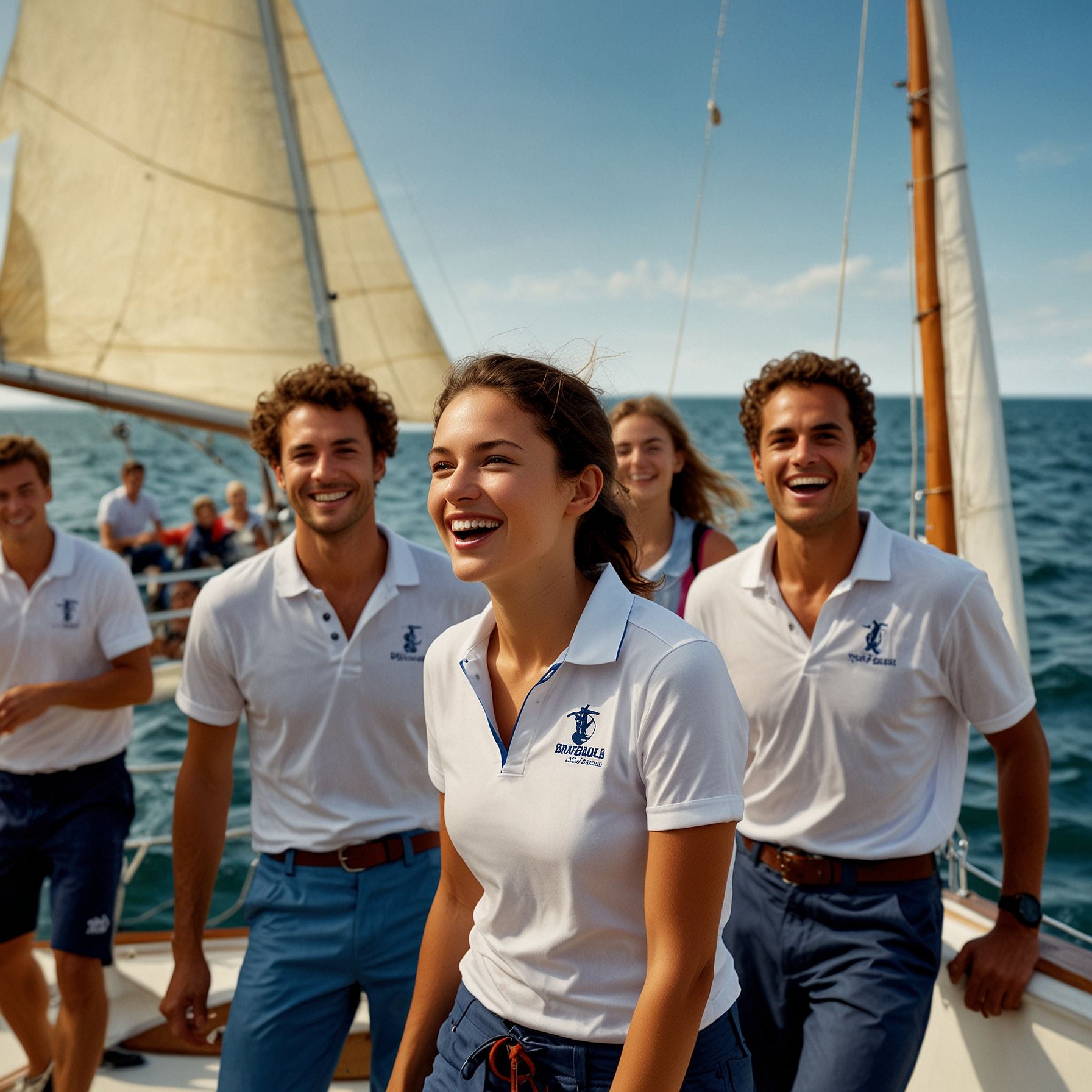 People enjoying an adventurous sailing camp